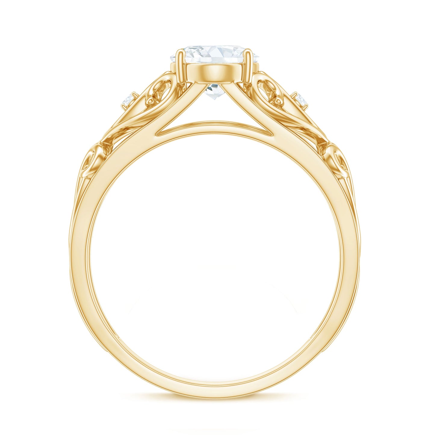 1.2 Carat Oval Cut Vintage Inspired Moissanite Filigree Engagement Ring