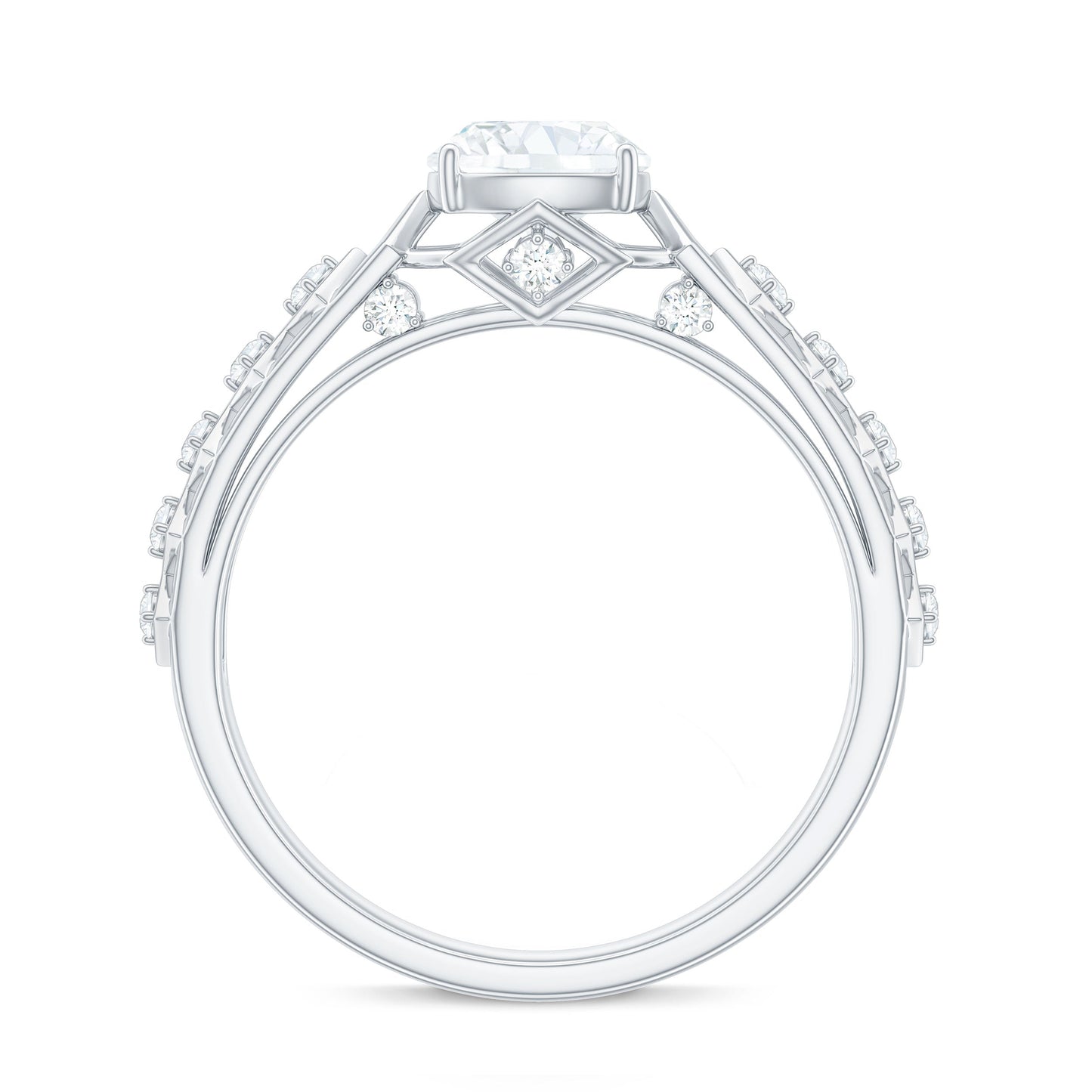 1.7 Carat Cushion Cut Certified Moissanite Solitaire Engagement Ring