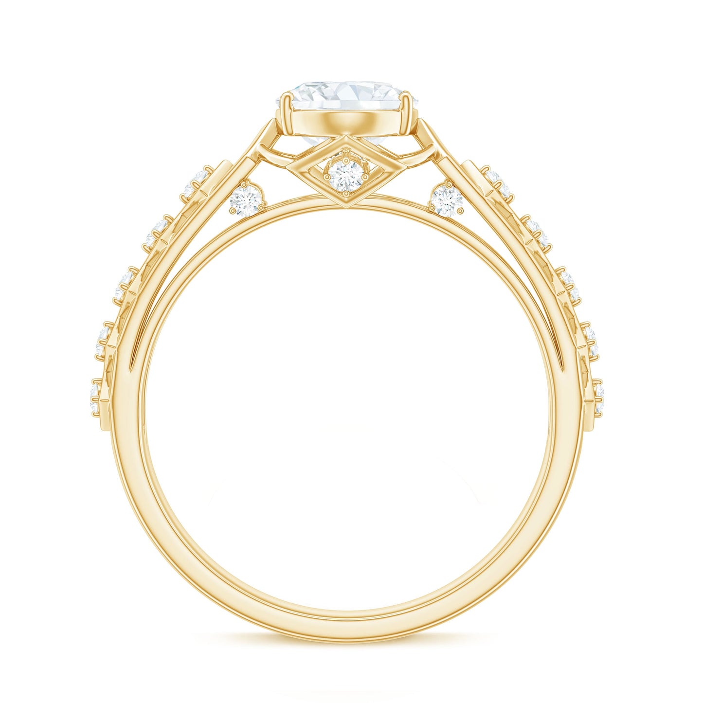 1.2 Carat Oval Cut Moissanite Solitaire Engagement Ring