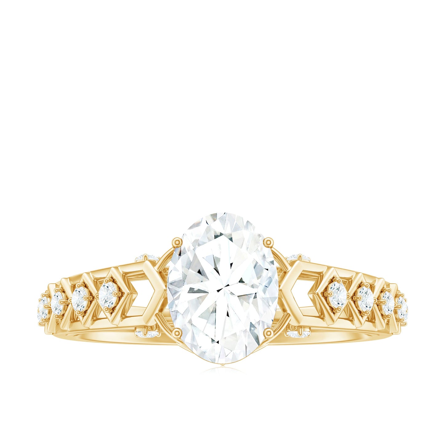 1.2 Carat Oval Cut Moissanite Solitaire Engagement Ring