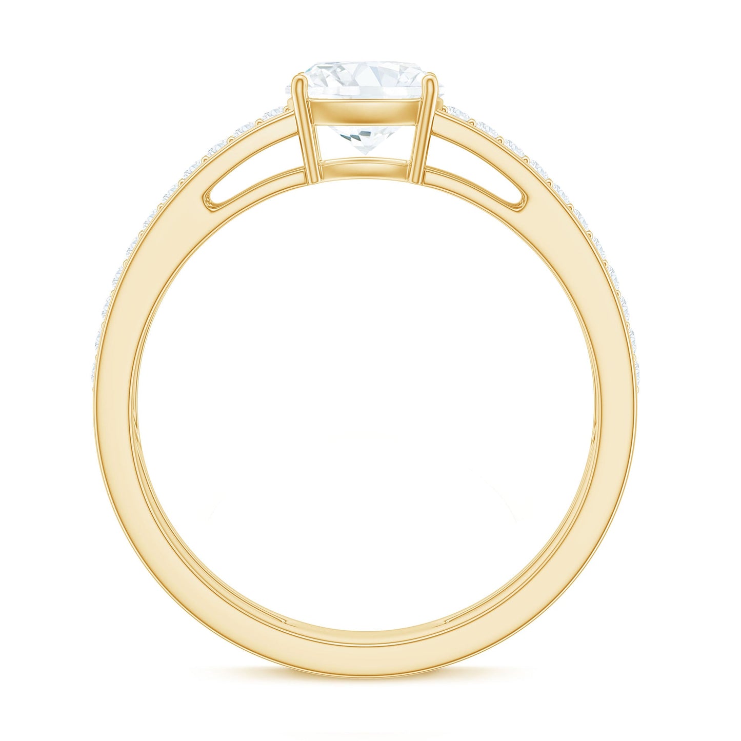 1.7 Carat Certified Moissanite Solitaire Double Band Engagement Ring