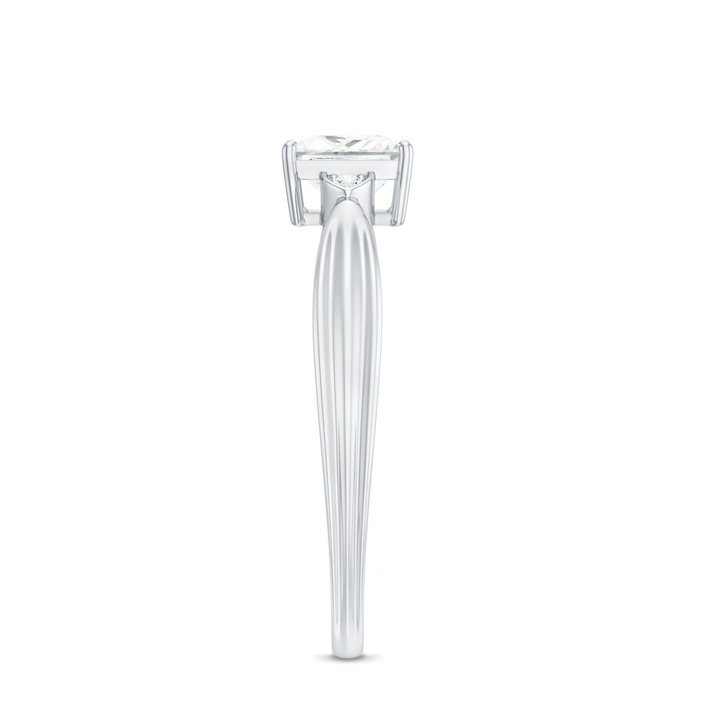 0.7 Carat Princess Cut Moissanite Solitaire Promise Ring for Her