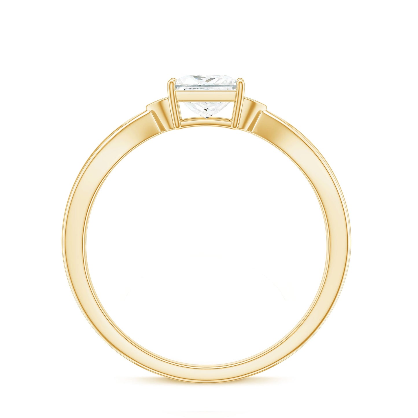 0.7 Carat Princess Cut Moissanite Solitaire Promise Ring for Her
