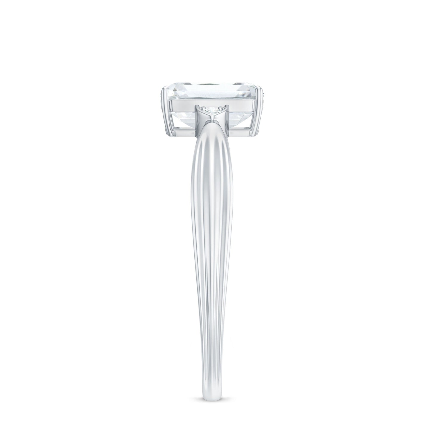 1.8 Carat Emerald Cut Certified Moissanite Engagement Ring for Women