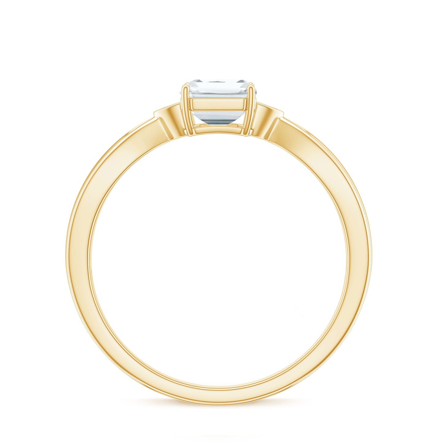 1.8 Carat Emerald Cut Certified Moissanite Engagement Ring for Women