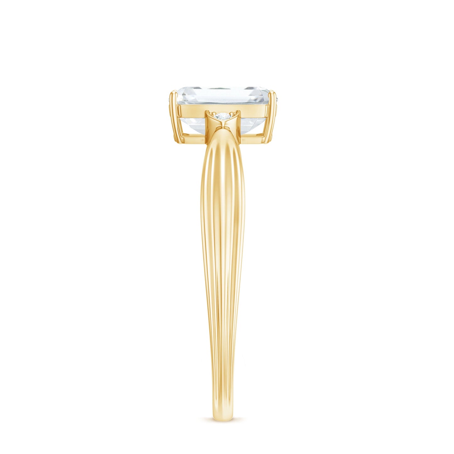 1.8 Carat Emerald Cut Certified Moissanite Engagement Ring for Women