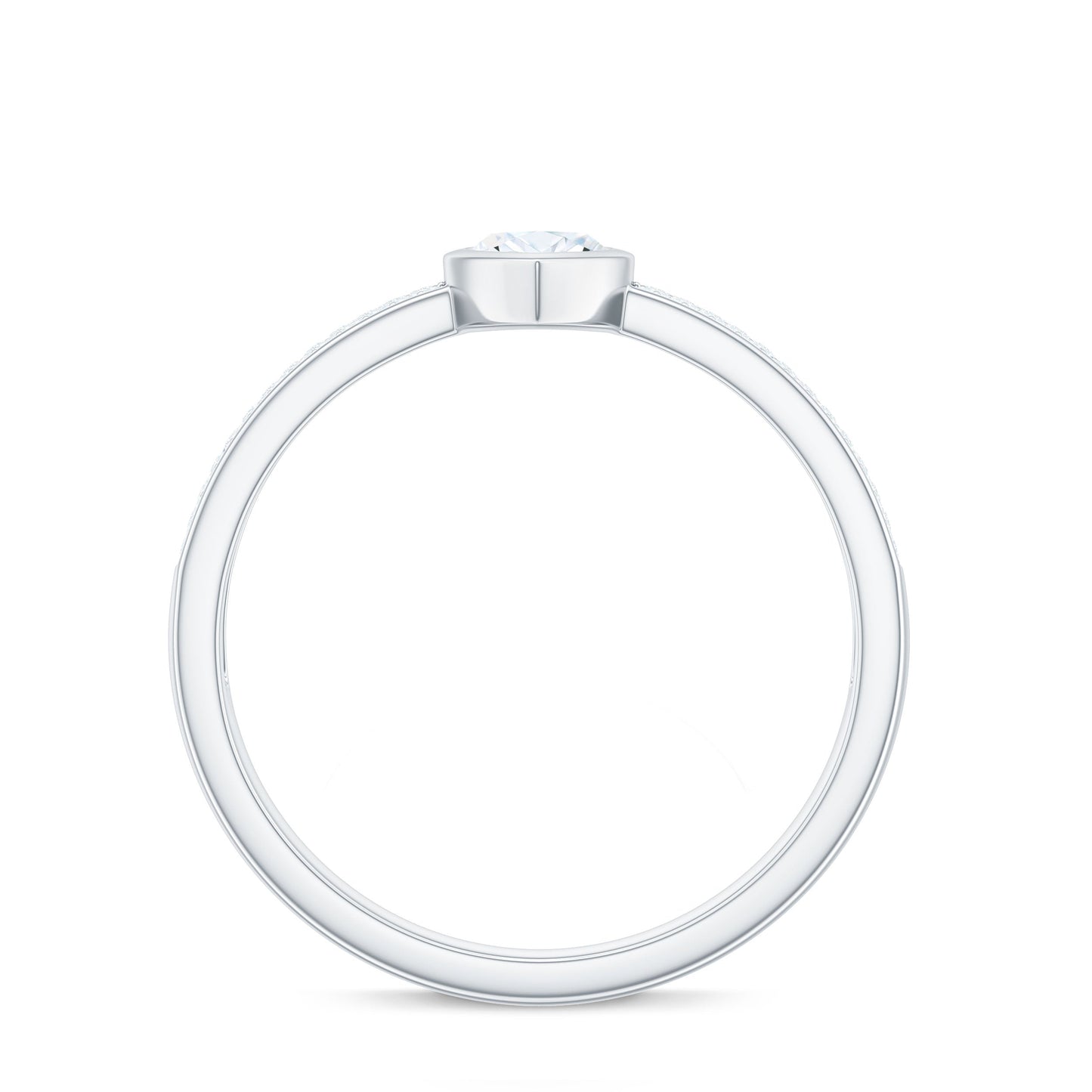 0.7 Carat Marquise Cut Moissanite Engagement Ring in Bezel Setting