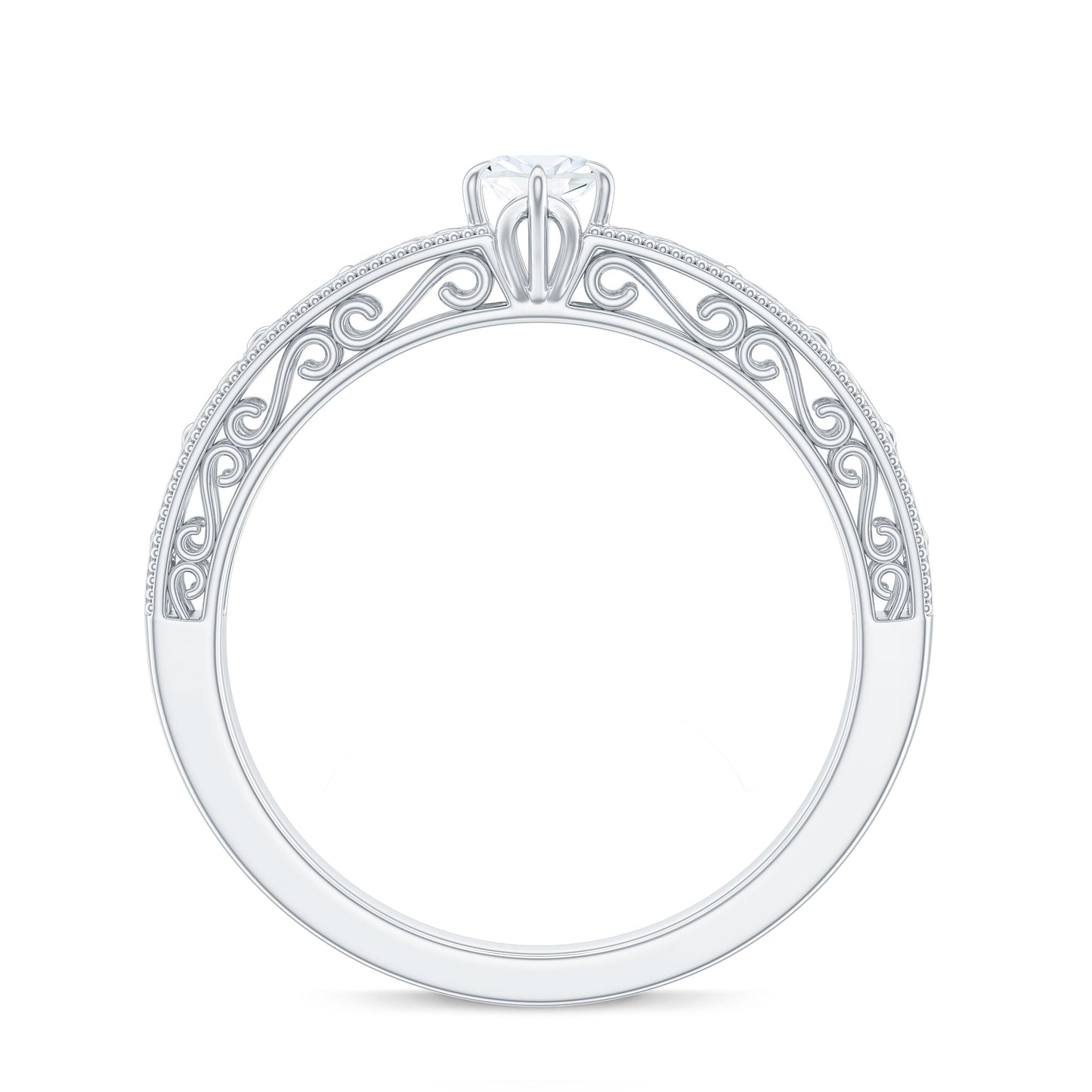 0.7 Carat Marquise Cut Certified Moissanite Solitaire Engagement Ring