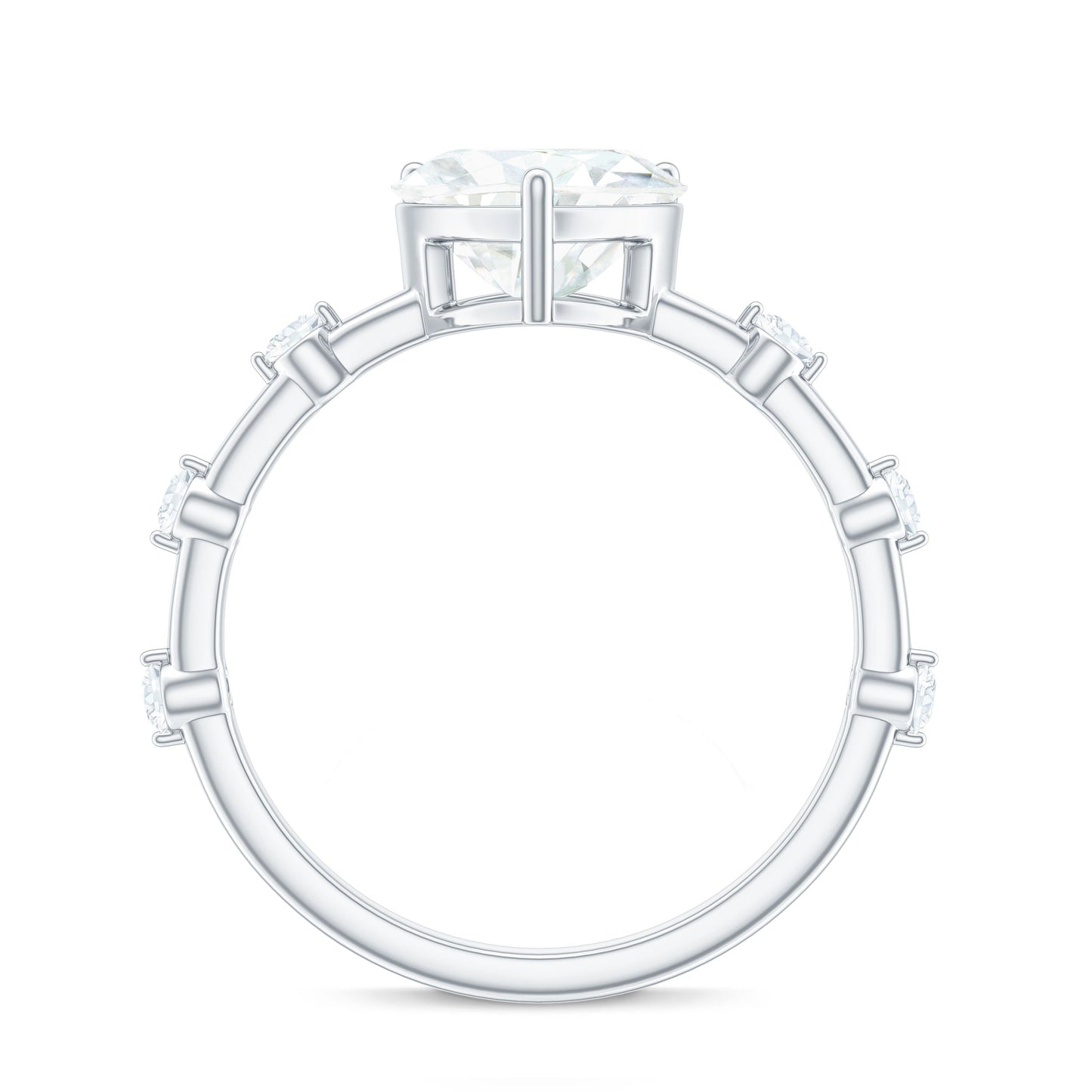 2 Carat Heart Shaped Moissanite Engagement Ring for Women