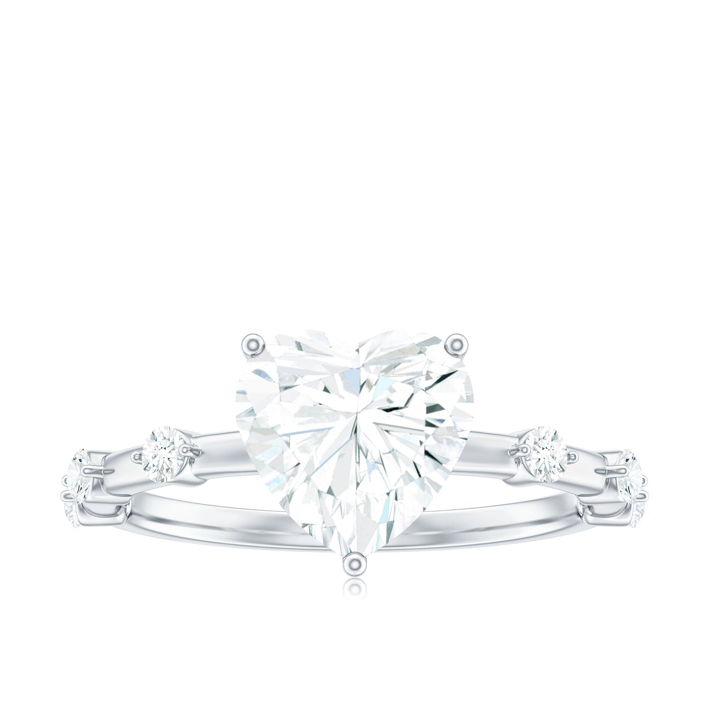 2 Carat Heart Shaped Moissanite Engagement Ring for Women