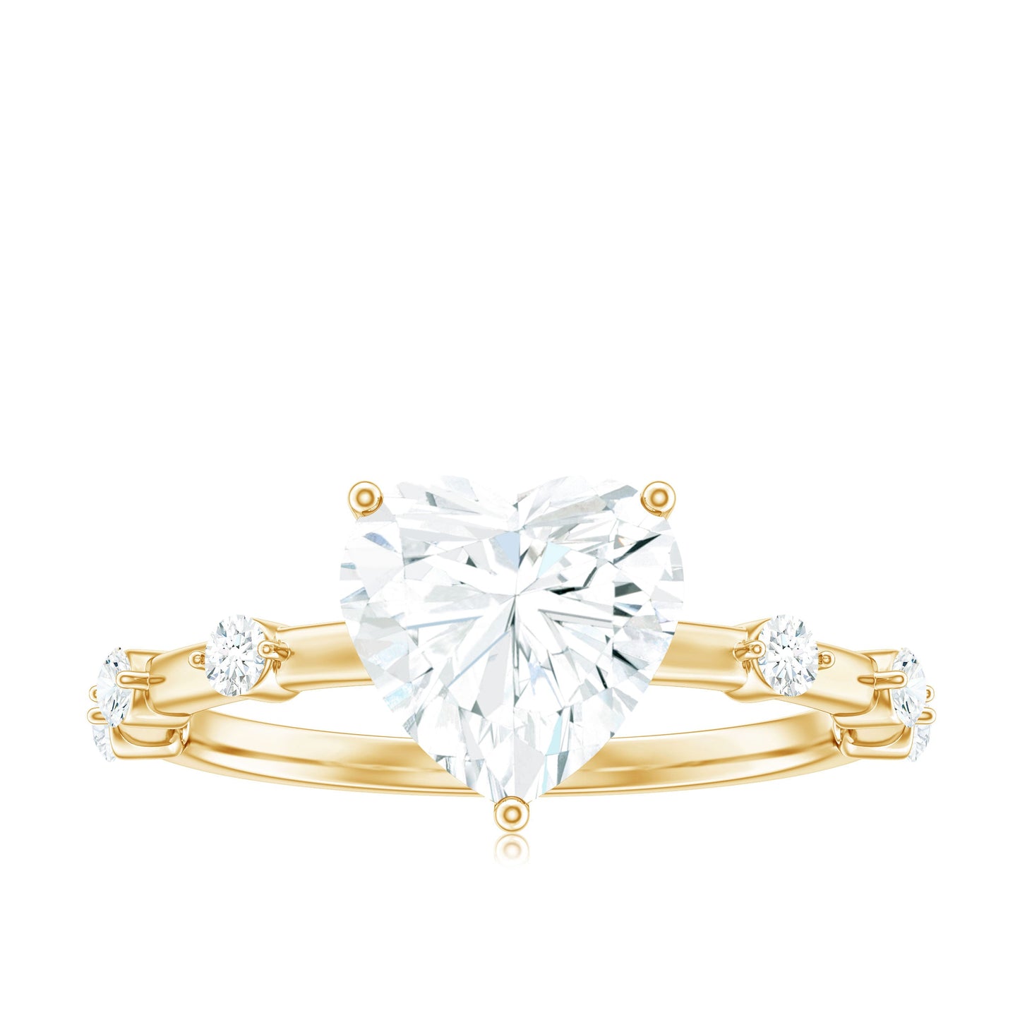 2 Carat Heart Shaped Moissanite Engagement Ring for Women