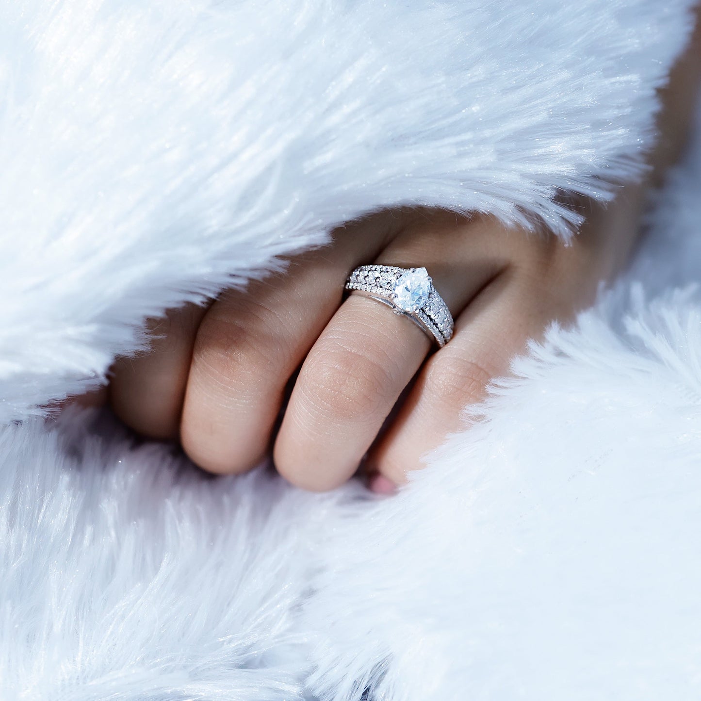 1.3 Carat Pear Shape Moissanite Vintage Inspired Engagement Ring