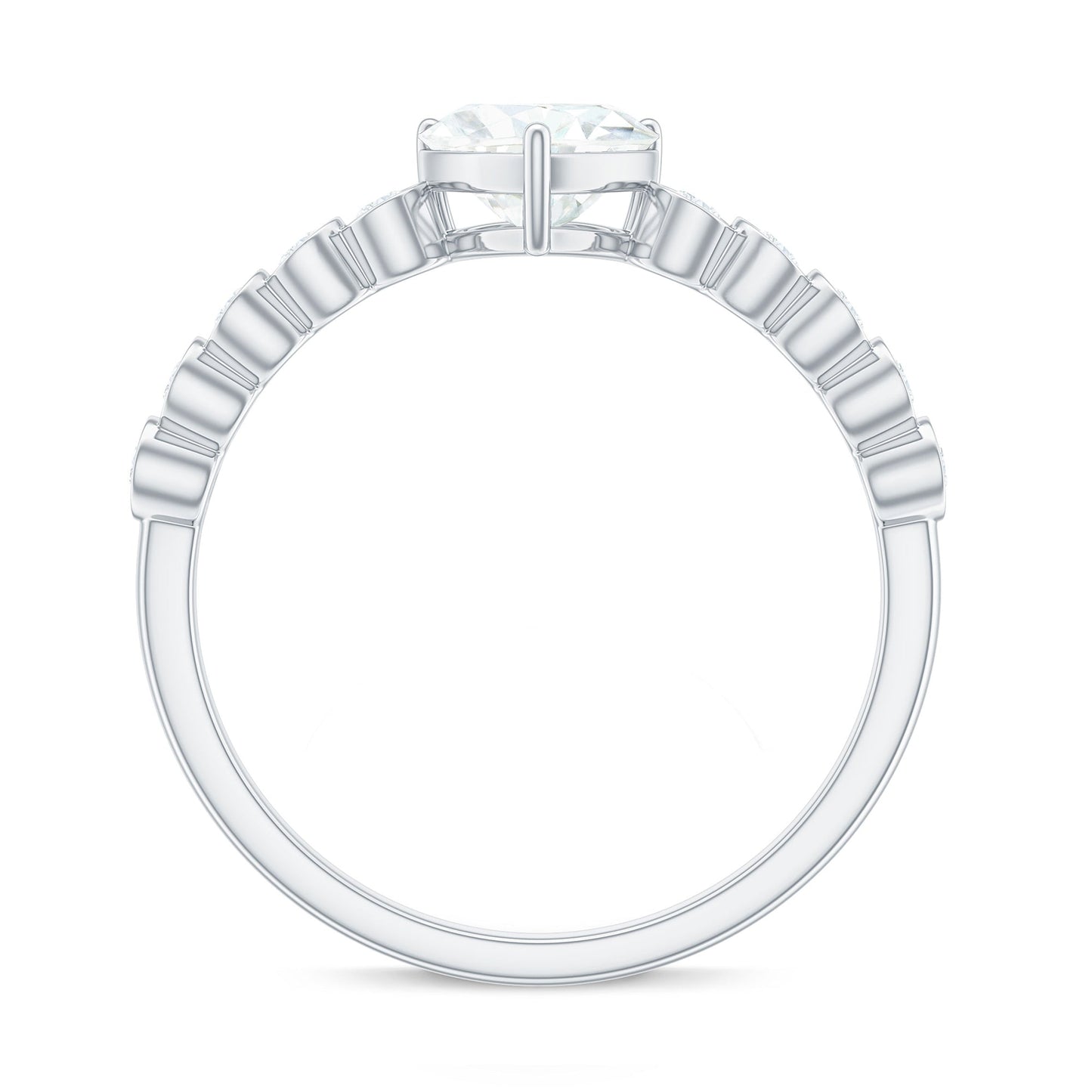 1.5 Carat Heart Shape Certified Moissanite Solitaire Engagement Ring
