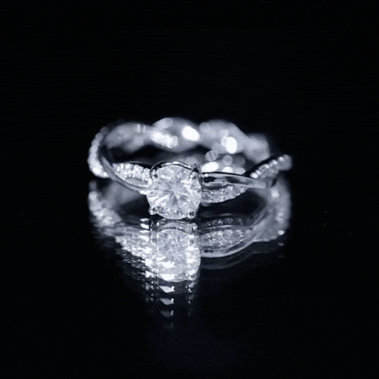 Round Cut Moissanite Braided Engagement Ring