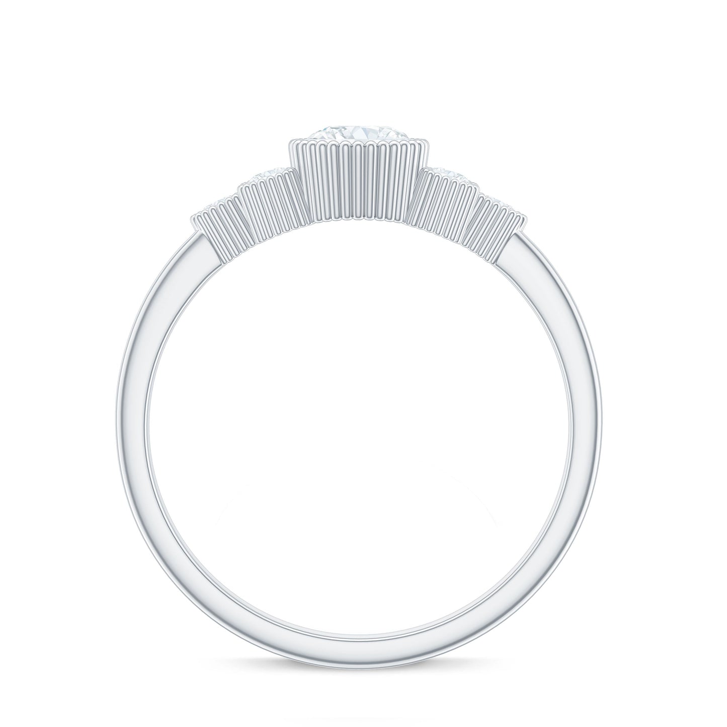 Moissanite Classic Engagement Ring with Beaded Details