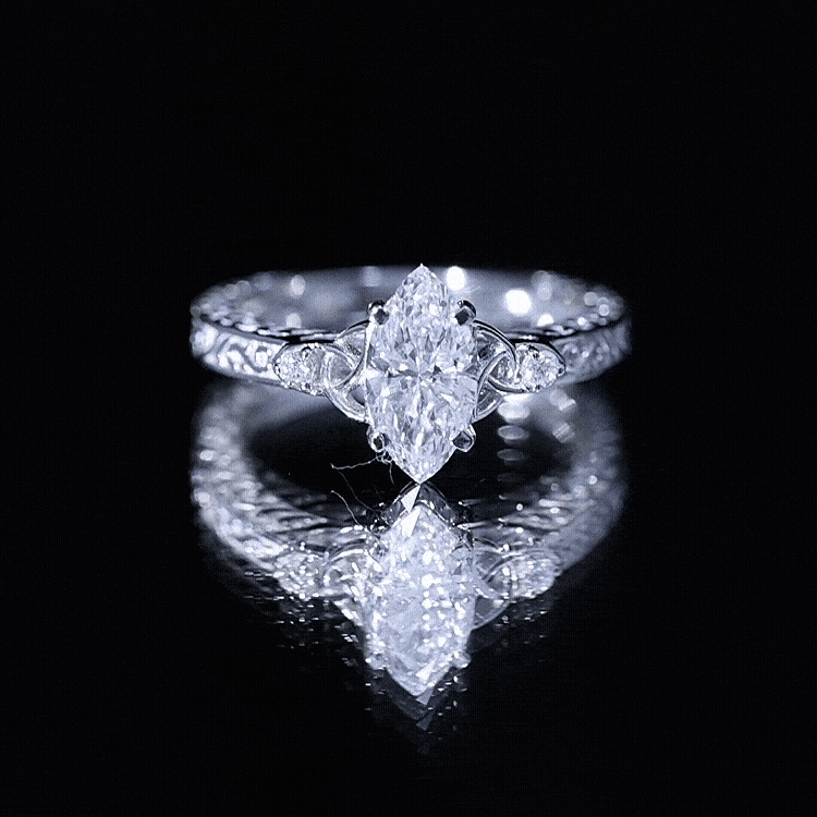 Antique Style Moissanite Celtic Knot Engagement Ring
