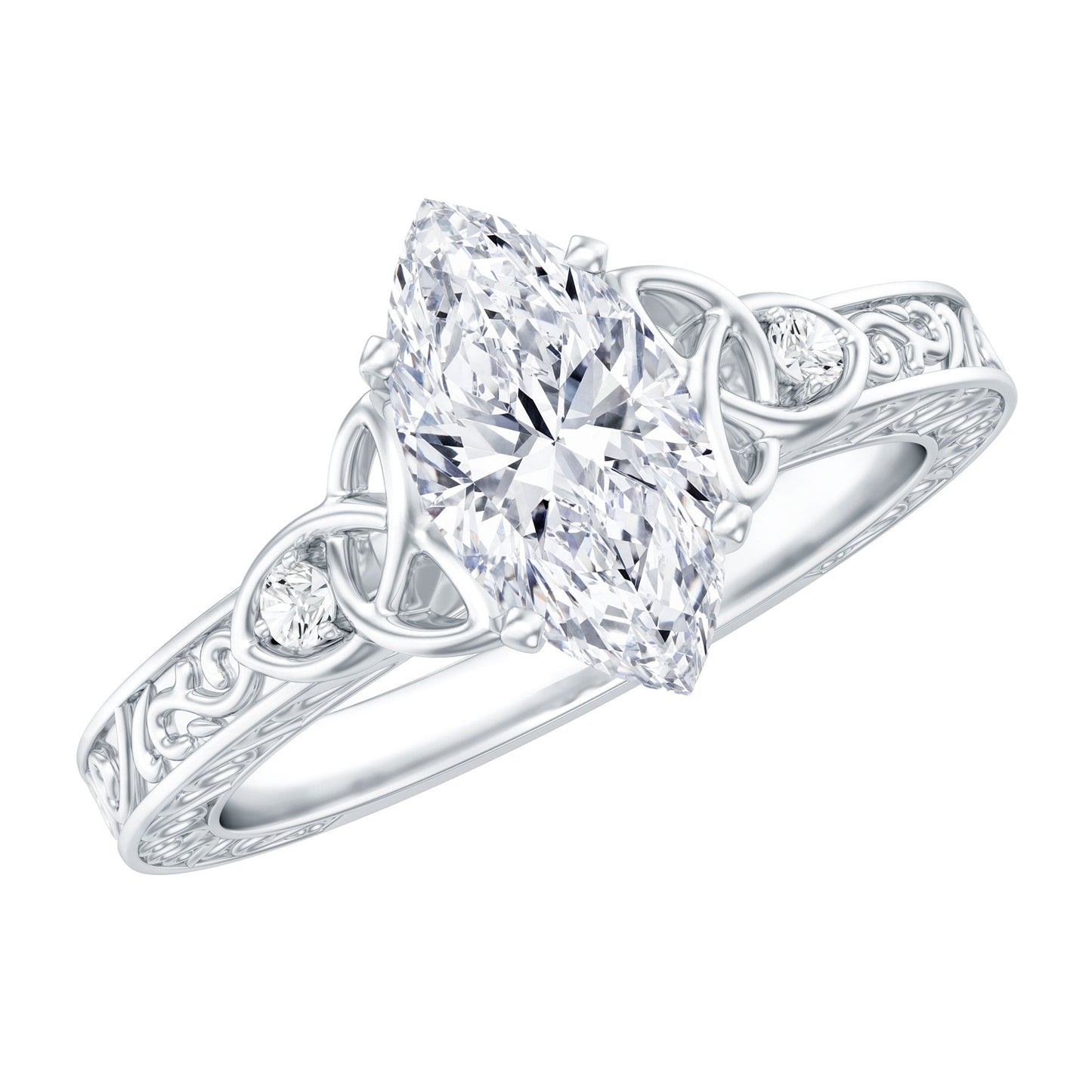 Antique Style Moissanite Celtic Knot Engagement Ring