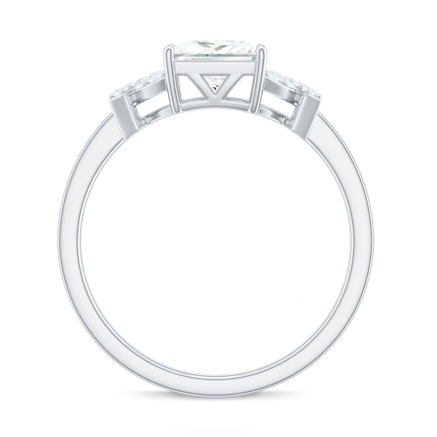 1.2 Carat Princess Cut Moissanite Solitaire Engagement Ring