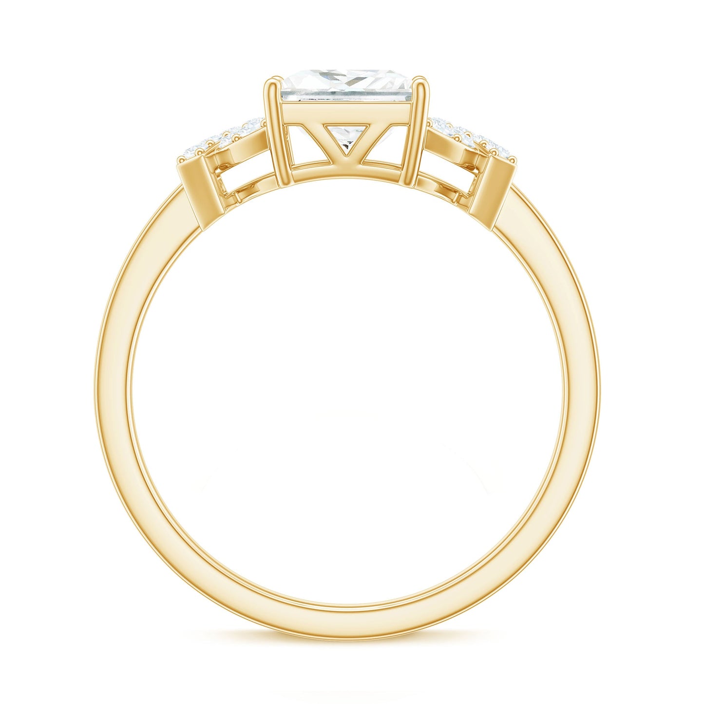 1.2 Carat Princess Cut Moissanite Solitaire Engagement Ring