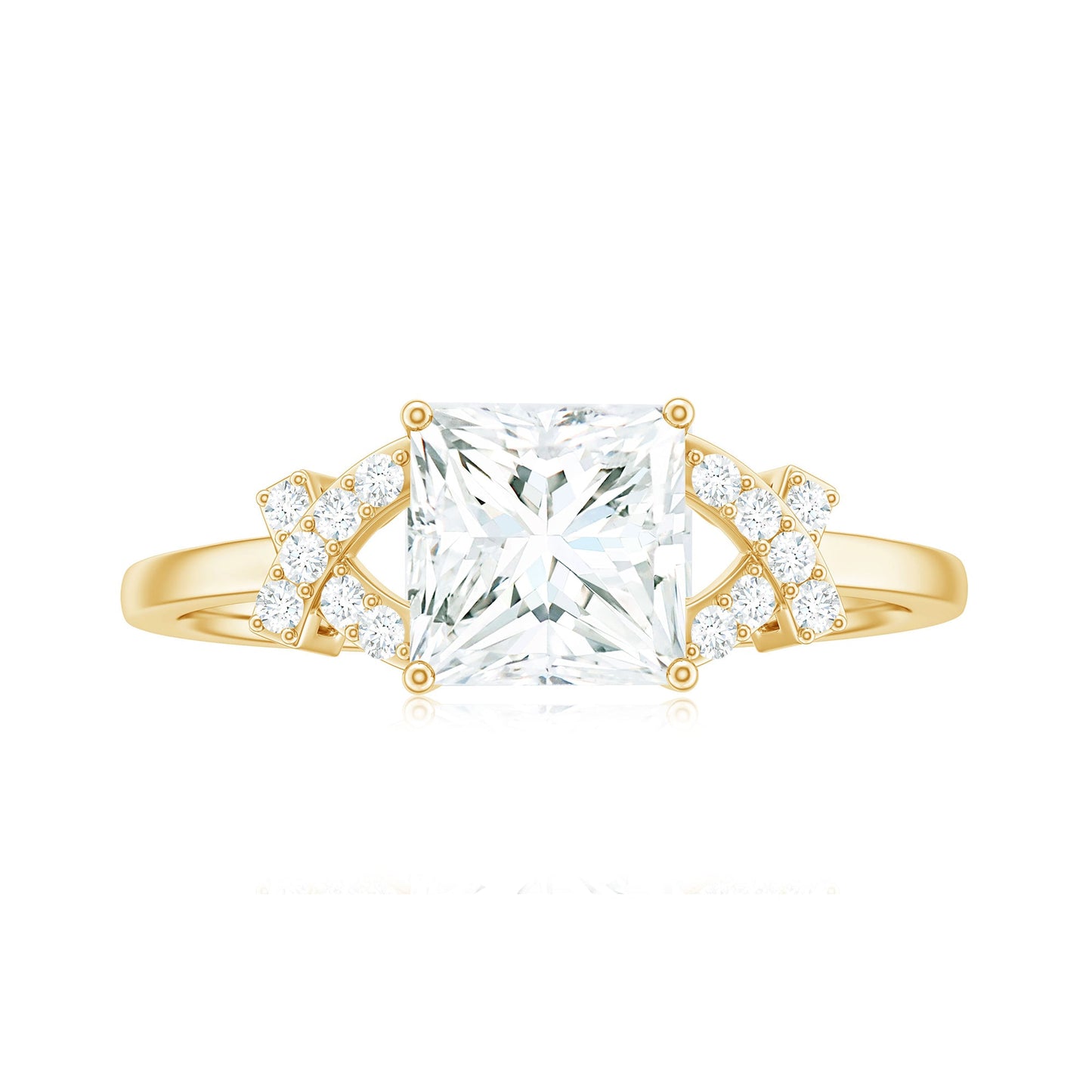1.2 Carat Princess Cut Moissanite Solitaire Engagement Ring