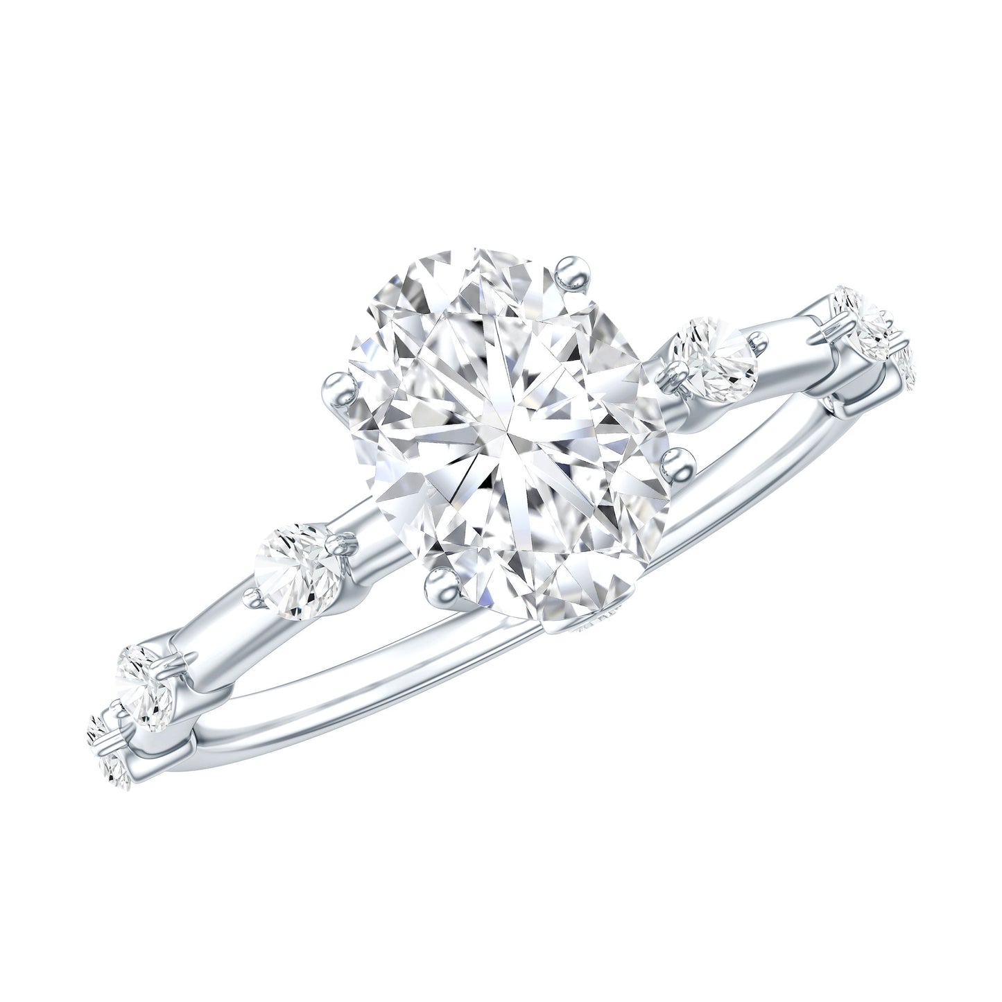 Certified 1 Carat Moissanite Oval Engagement Ring for Women