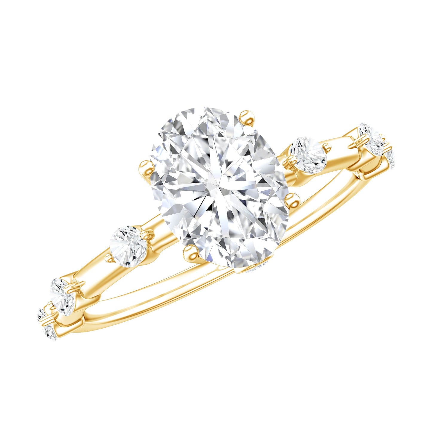 Certified 1 Carat Moissanite Oval Engagement Ring for Women