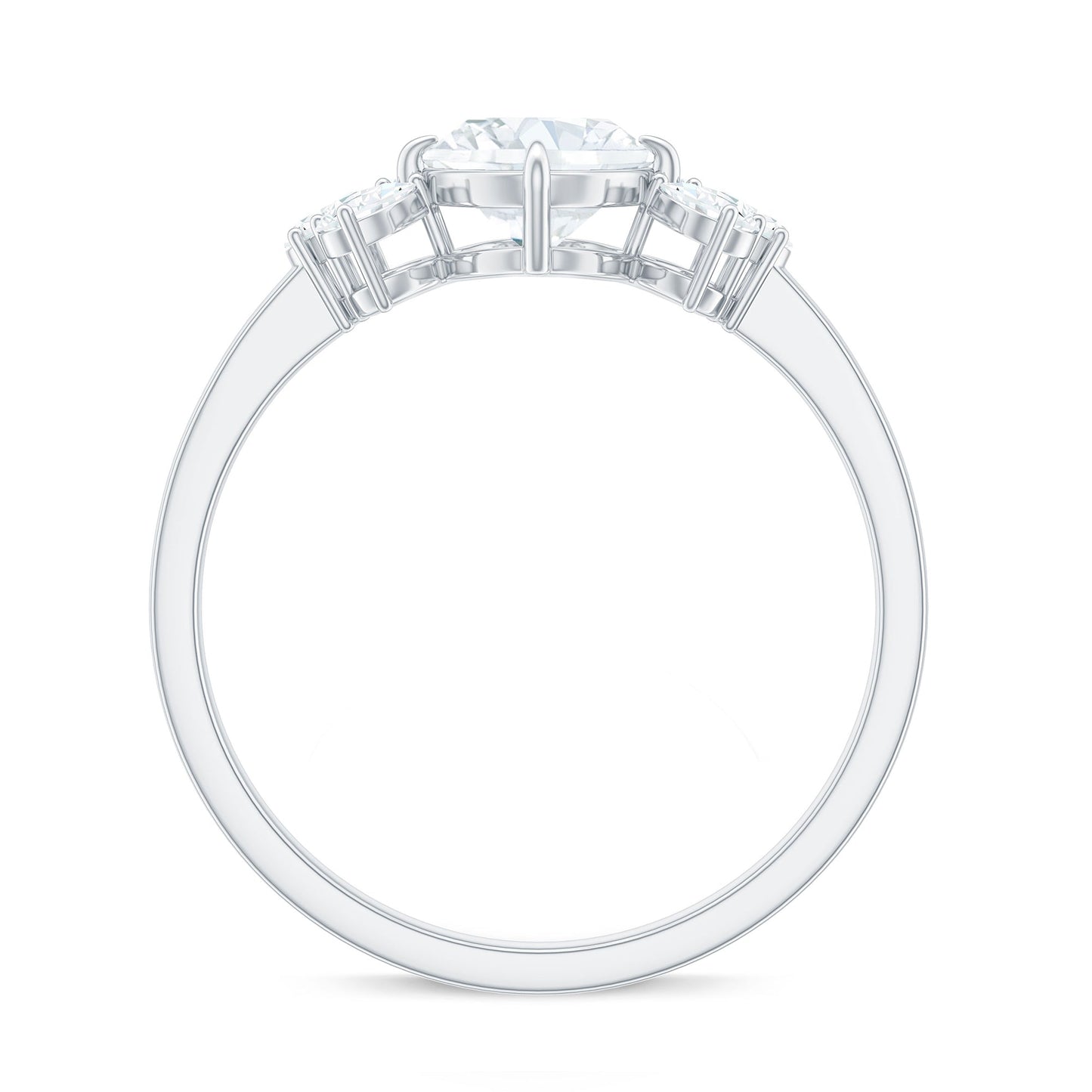 1.2 Carat Oval Cut Moissanite Designer Engagement Ring