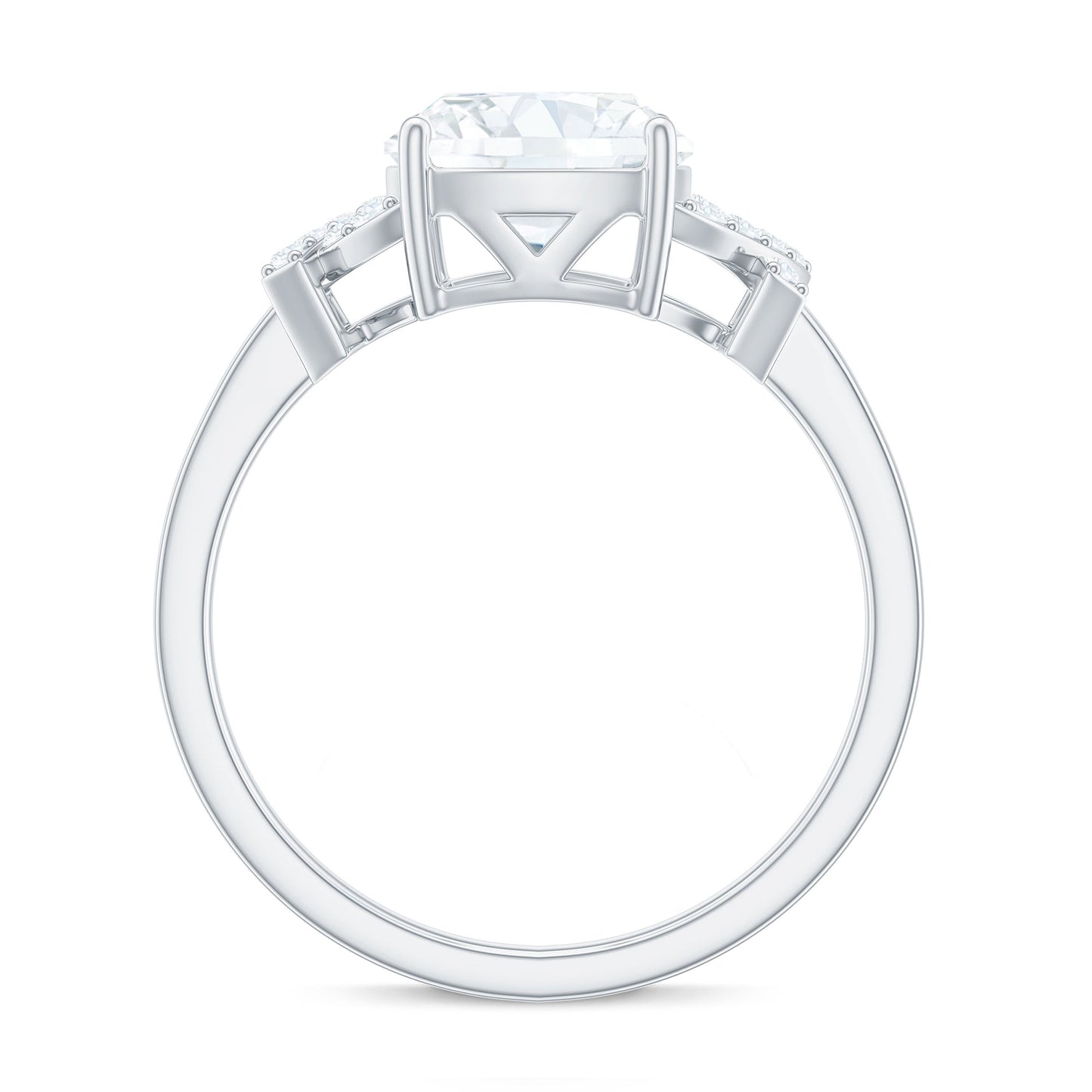 3 Carat Cushion Cut Moissanite Solitaire Engagement Ring for Women