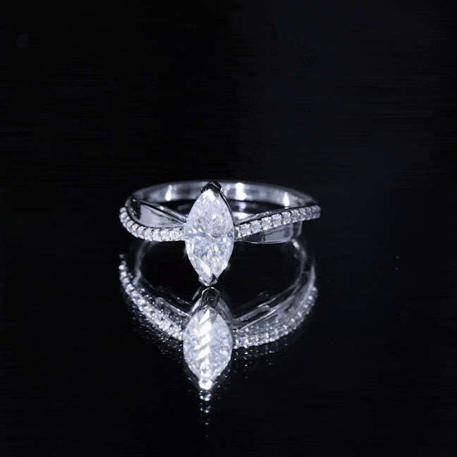 Classic Marquise Cut Moissanite Solitaire Engagement Ring