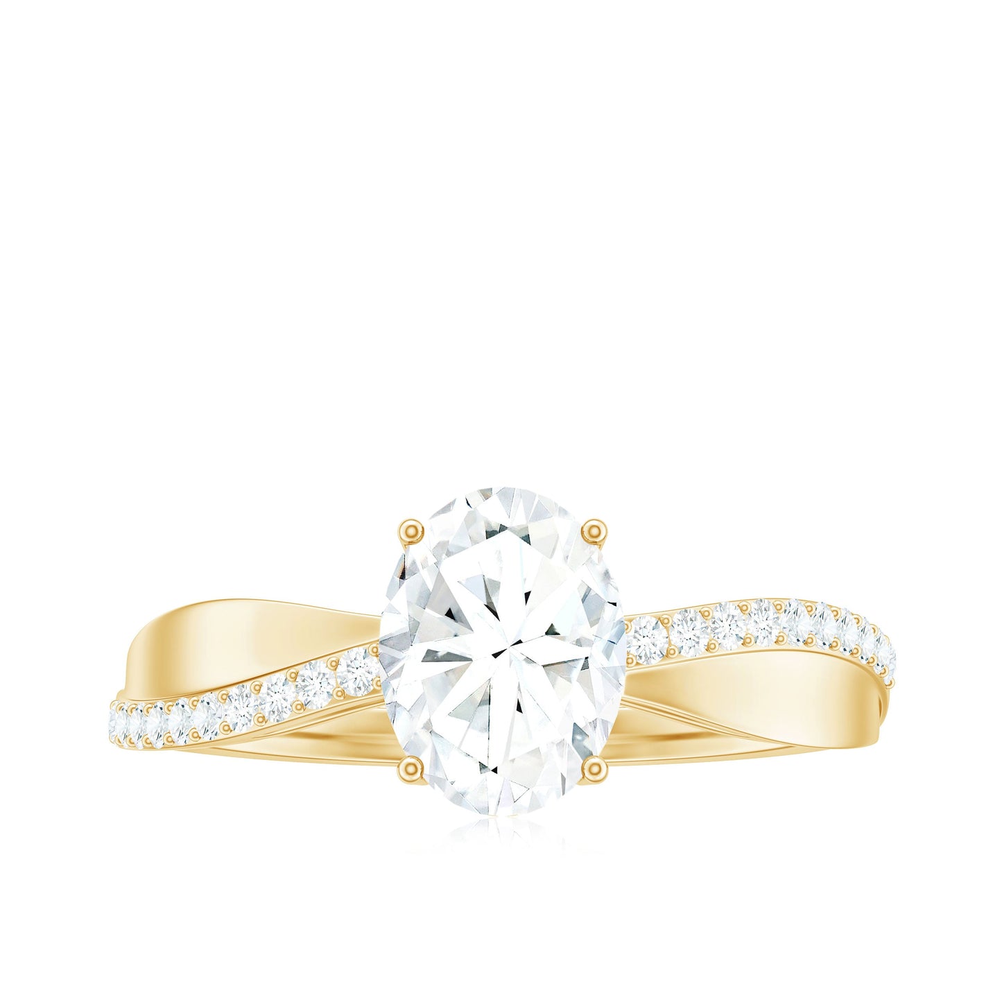 1.2 Carat Brilliant Cut Certified Moissanite Engagement Ring