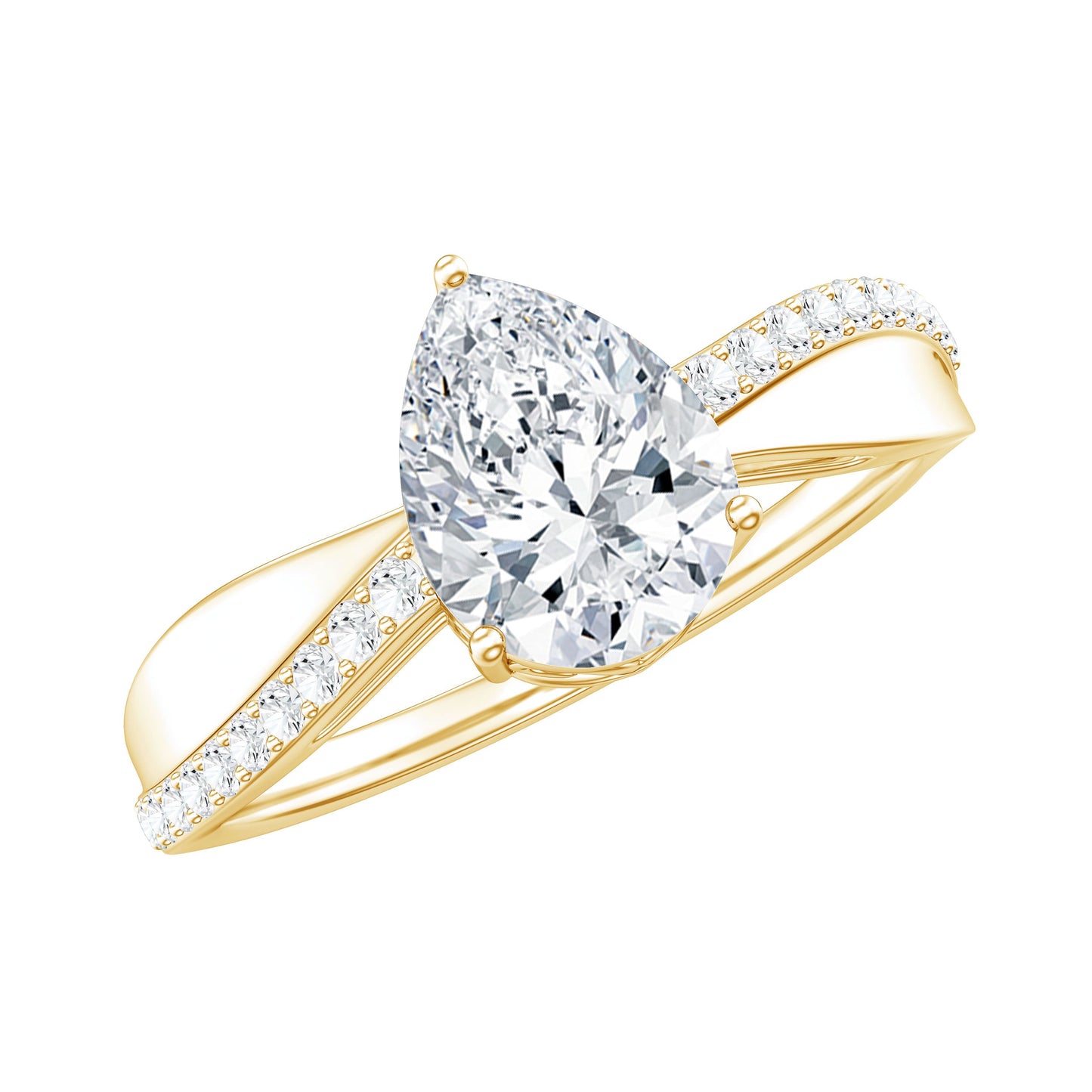 1.3 Carat Pear Shape Moissanite Solitaire Engagement Ring