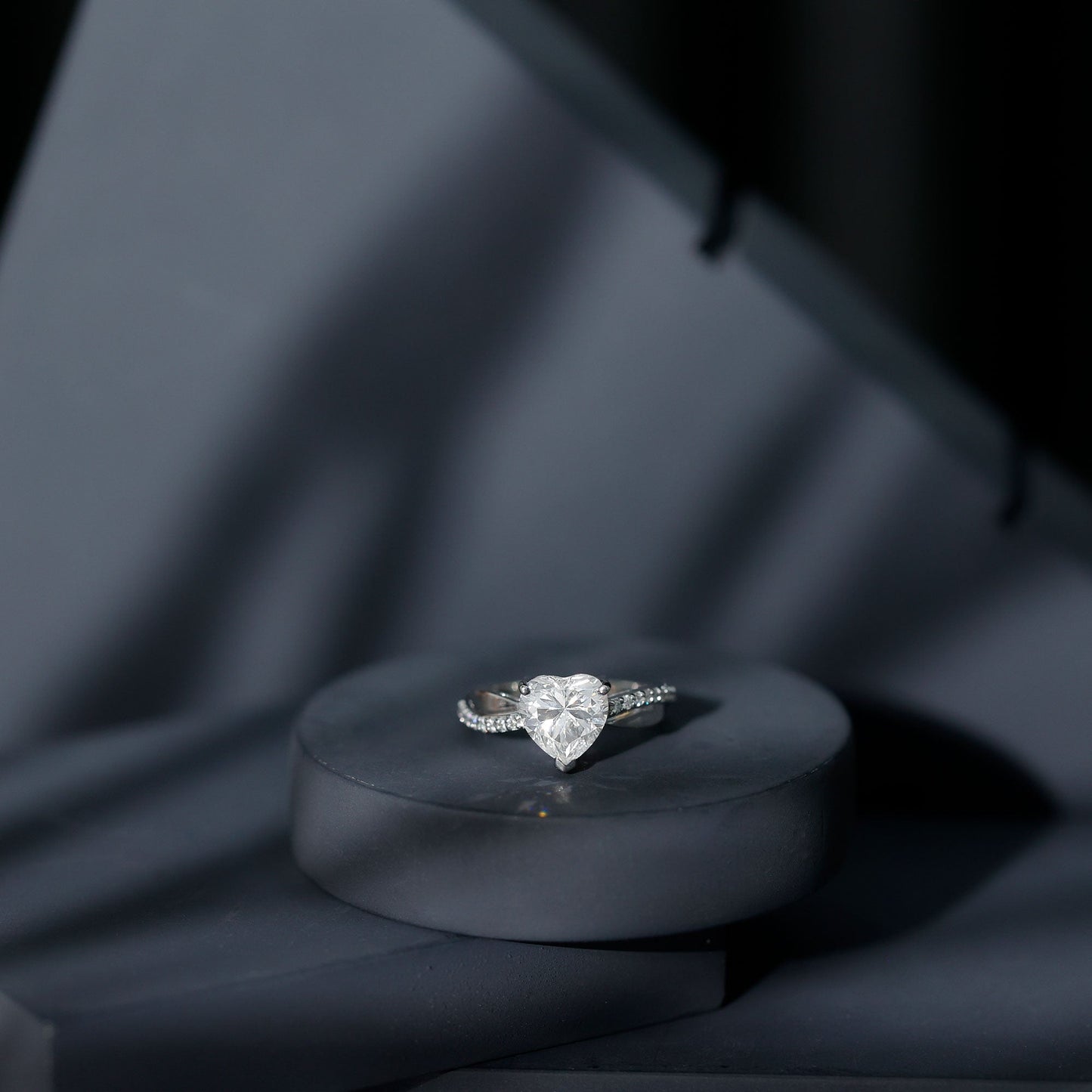 Heart Shape Moissanite Solitaire Engagement Ring for Her