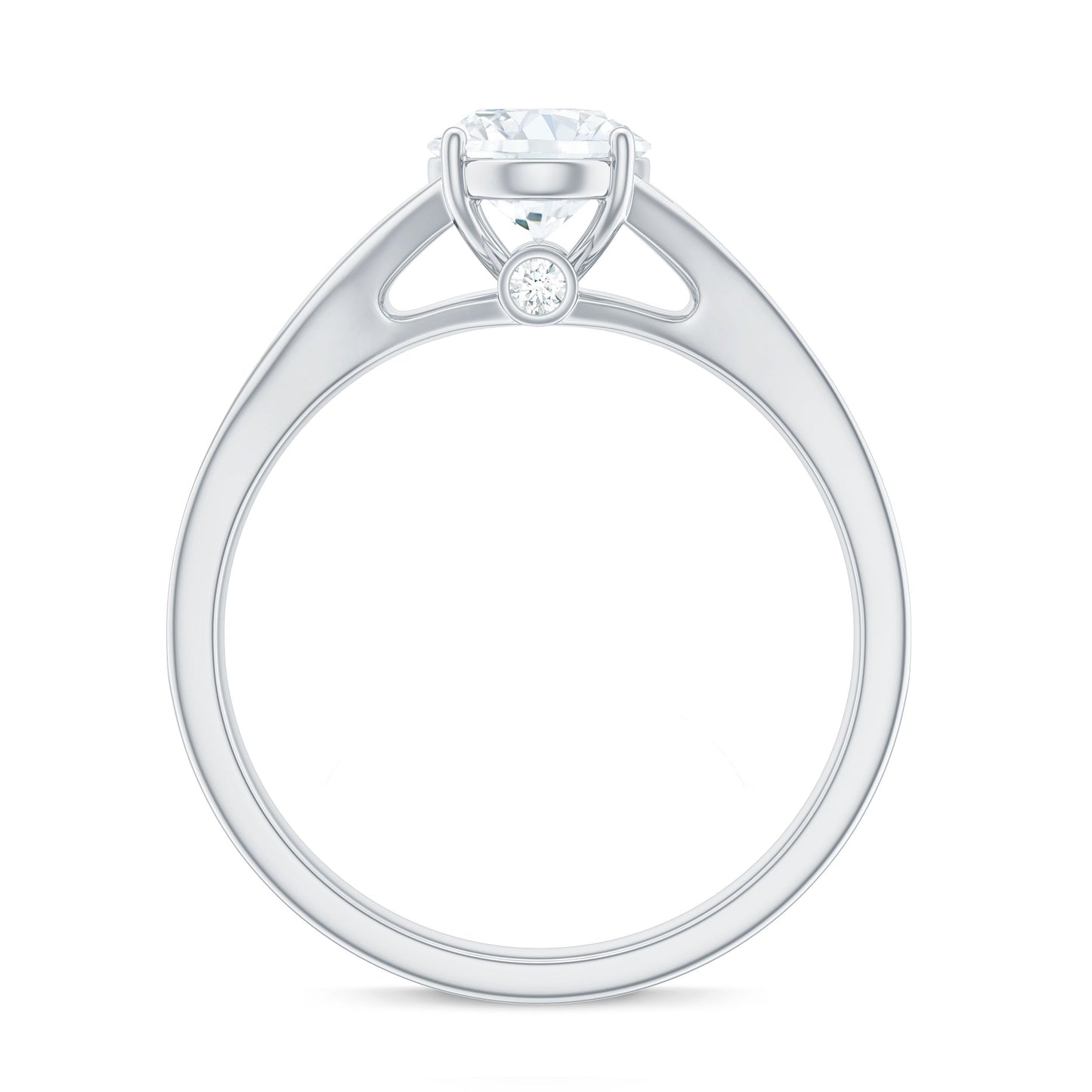 1.2 Carat Oval Cut Moissanite Solitaire Engagement Ring with Split Shank