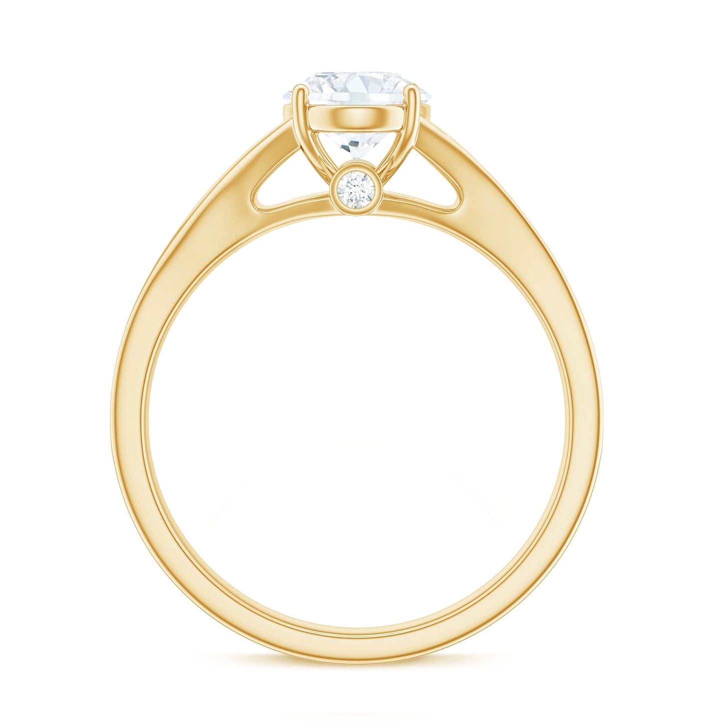 1.2 Carat Oval Cut Moissanite Solitaire Engagement Ring with Split Shank