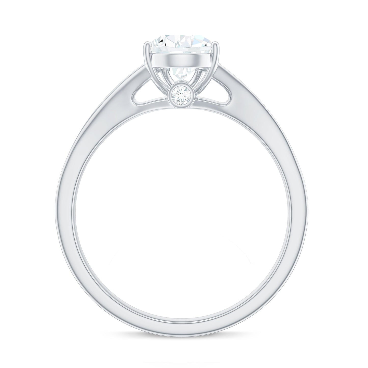 1.3 Carat Pear Cut Moissanite Solitaire Engagement Ring with Split Shank