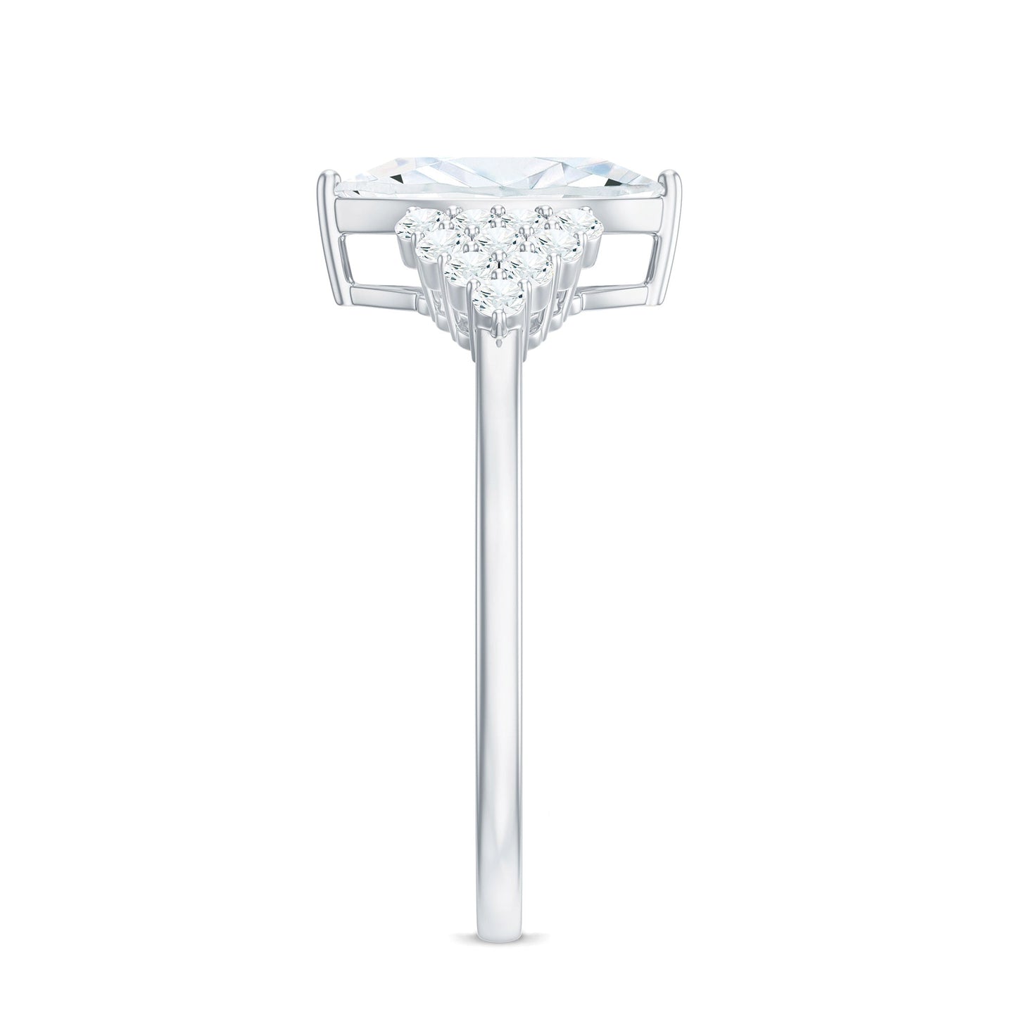 1 Carat Marquise Cut Moissanite Classic Engagement Ring