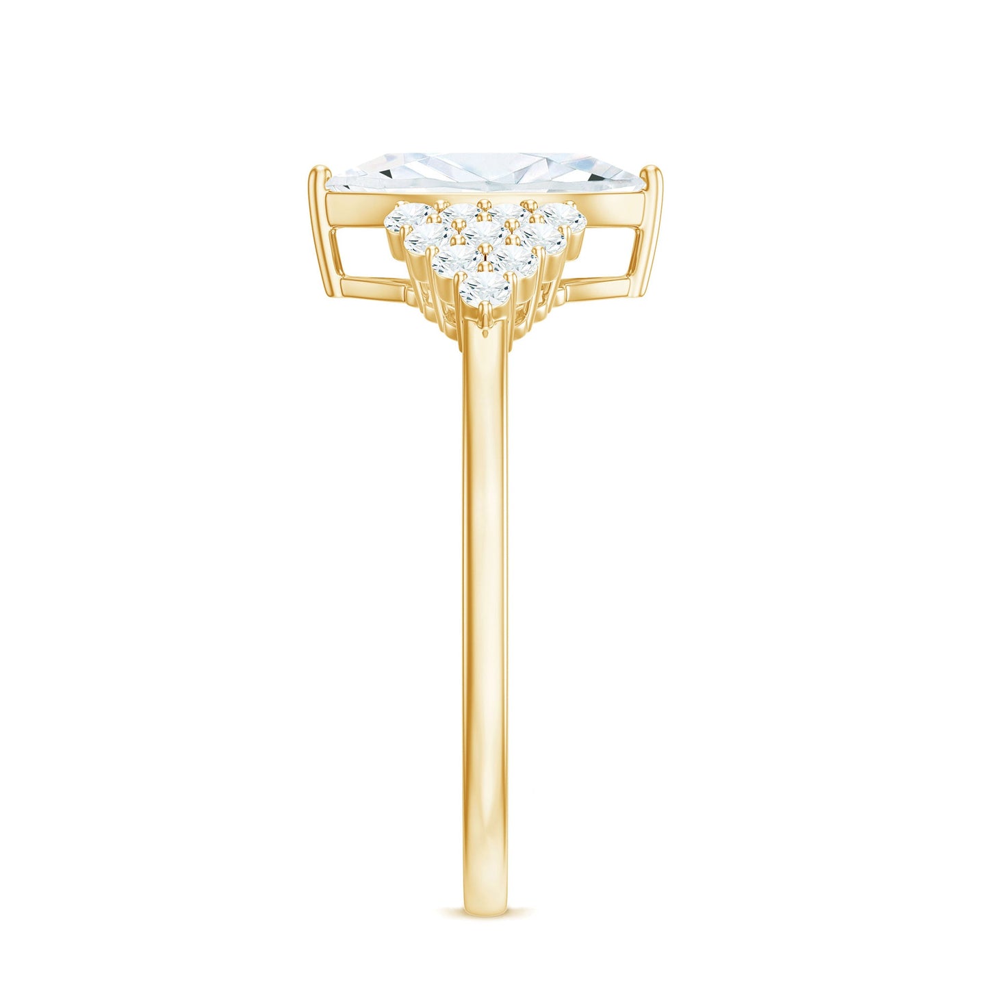 1 Carat Marquise Cut Moissanite Classic Engagement Ring