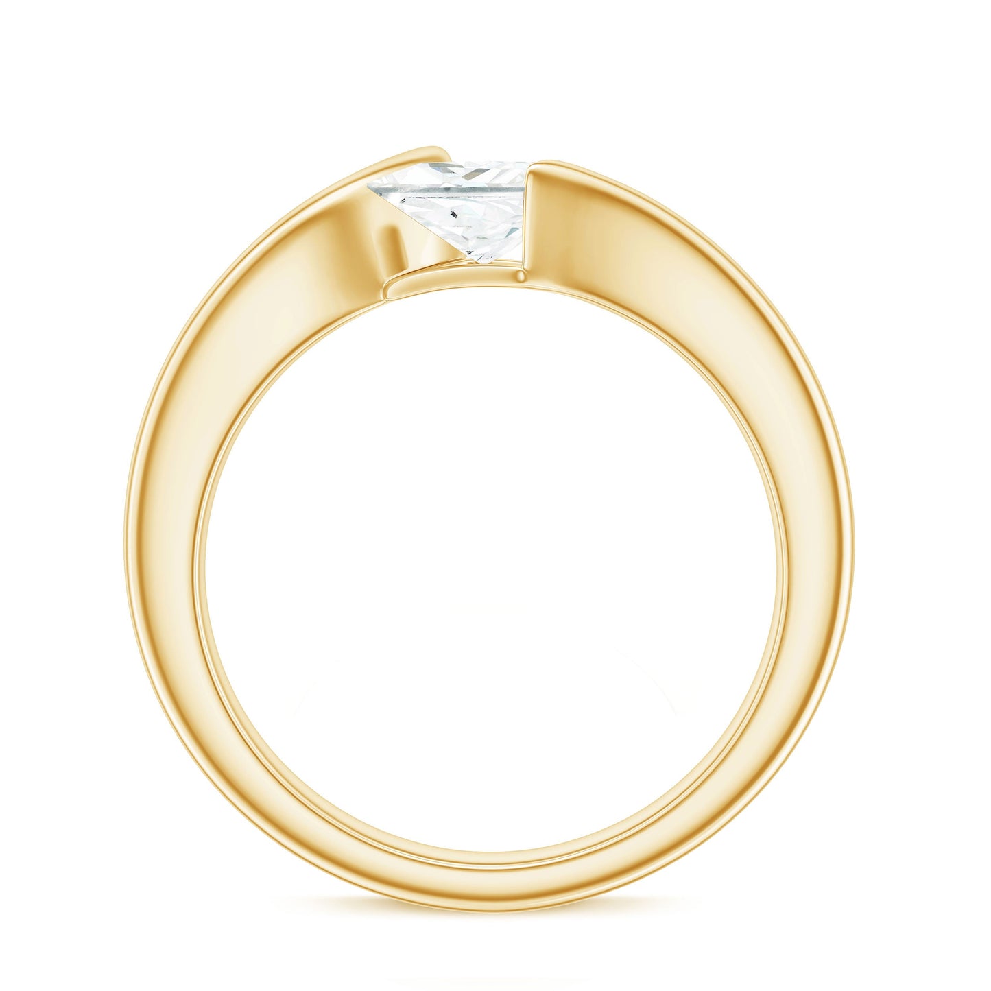 0.7 Carat Princess Cut Moissanite Solitaire Ring in Tension Setting