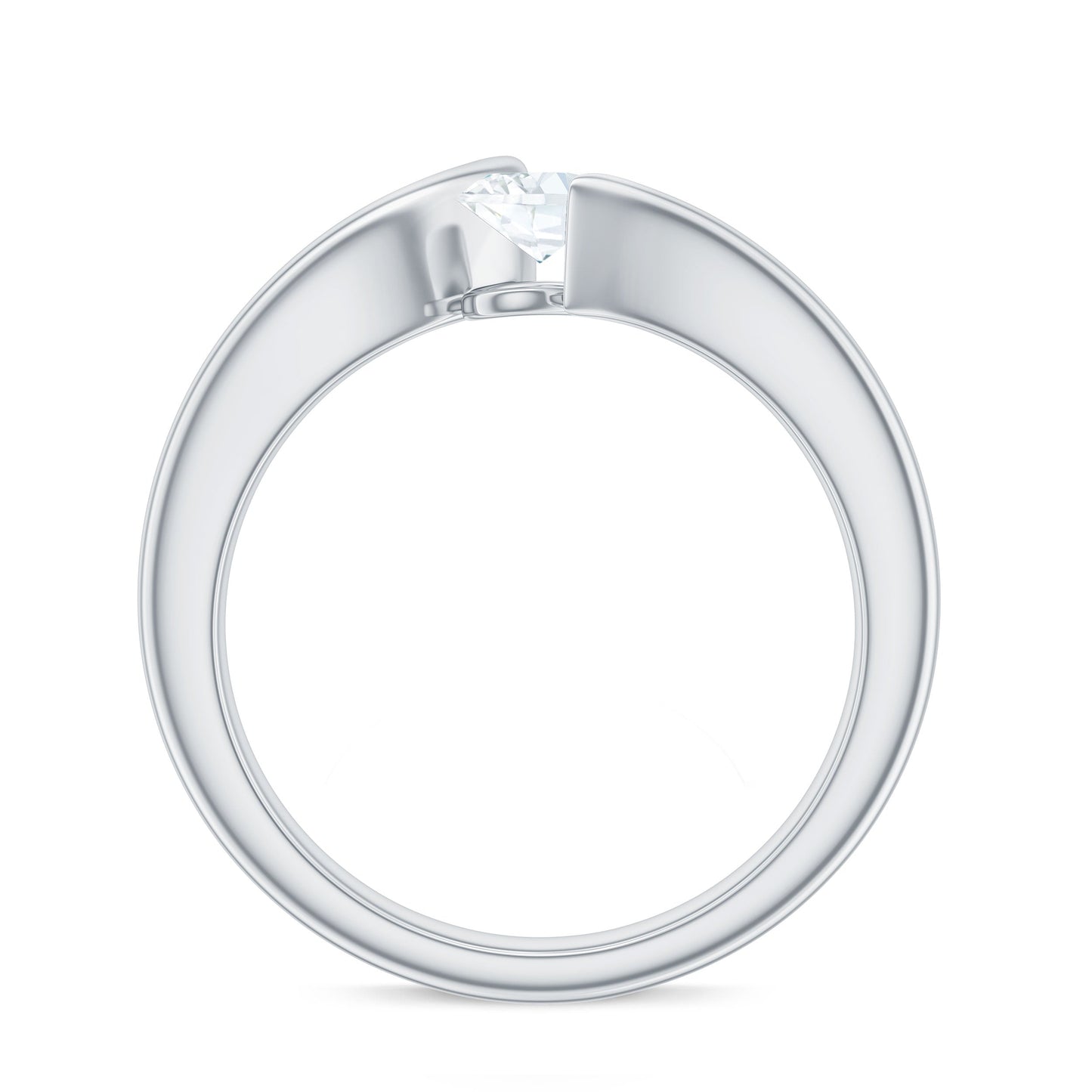 0.4 Carat Oval Cut Moissanite Solitaire Bypass Ring