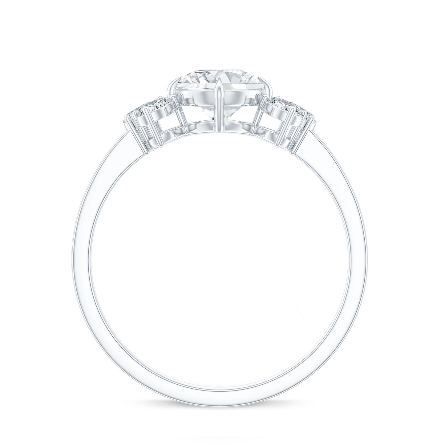 0.9 Carat Round Moissanite Minimal Solitaire Engagement Ring