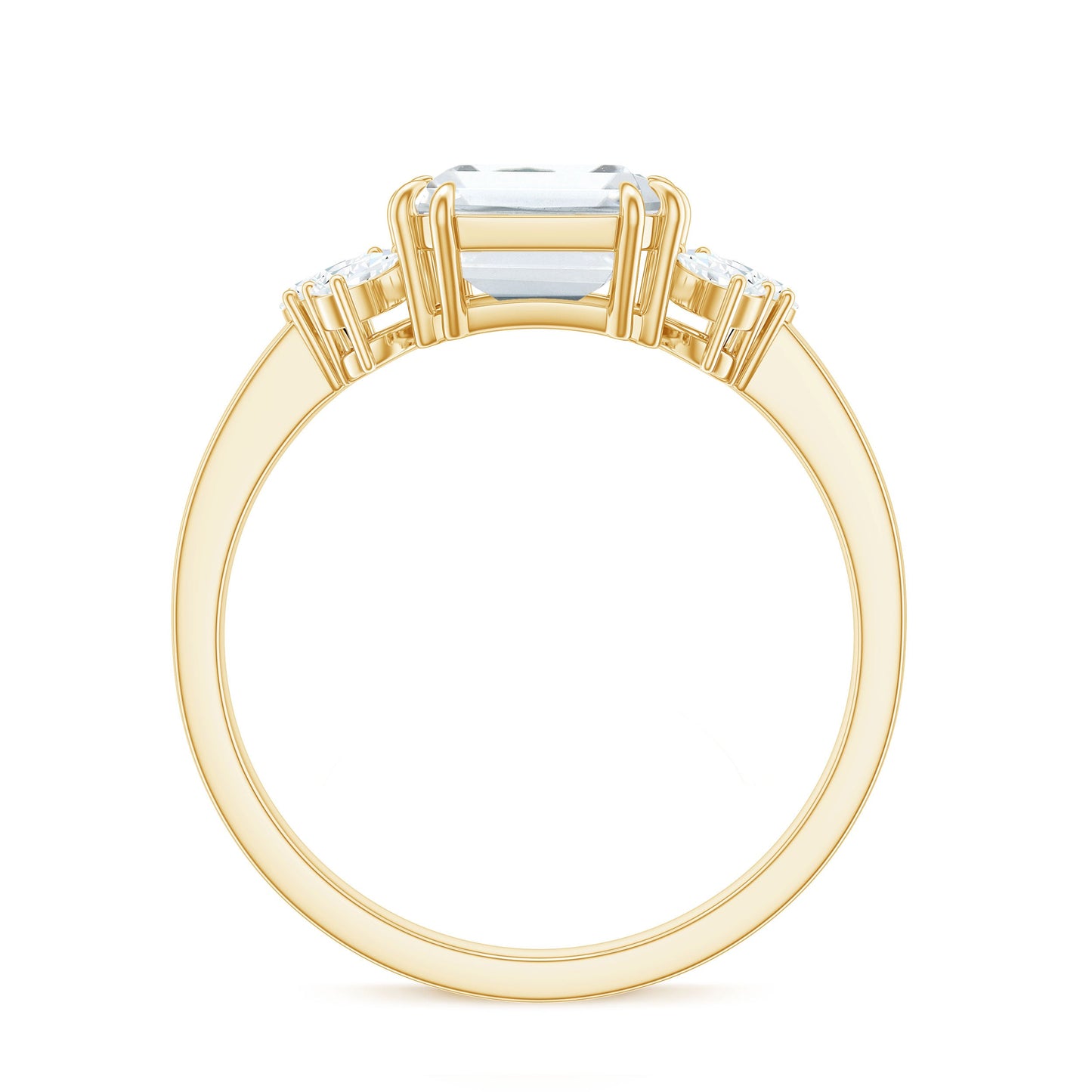 2.8 Carat Emerald Cut Moissanite Solitaire Engagement Ring For Women