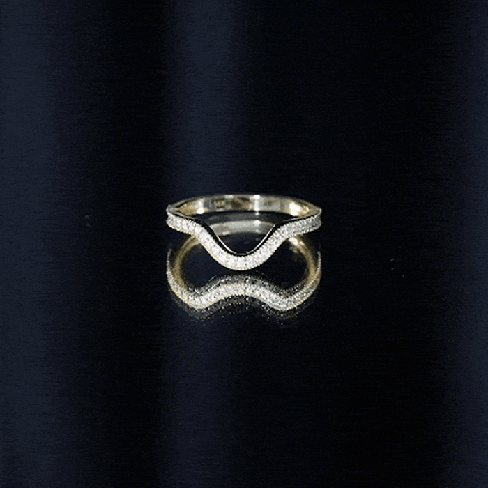 Certified Moissanite Curved Enhancer Band For Women