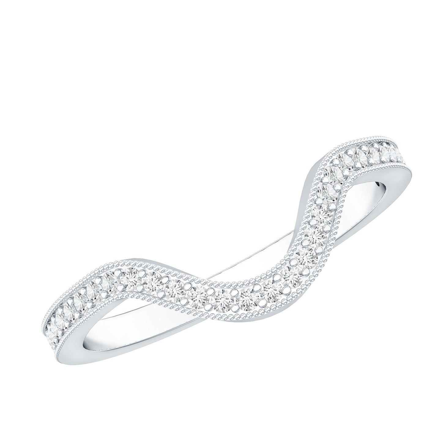 Certified Moissanite Curved Enhancer Band For Women