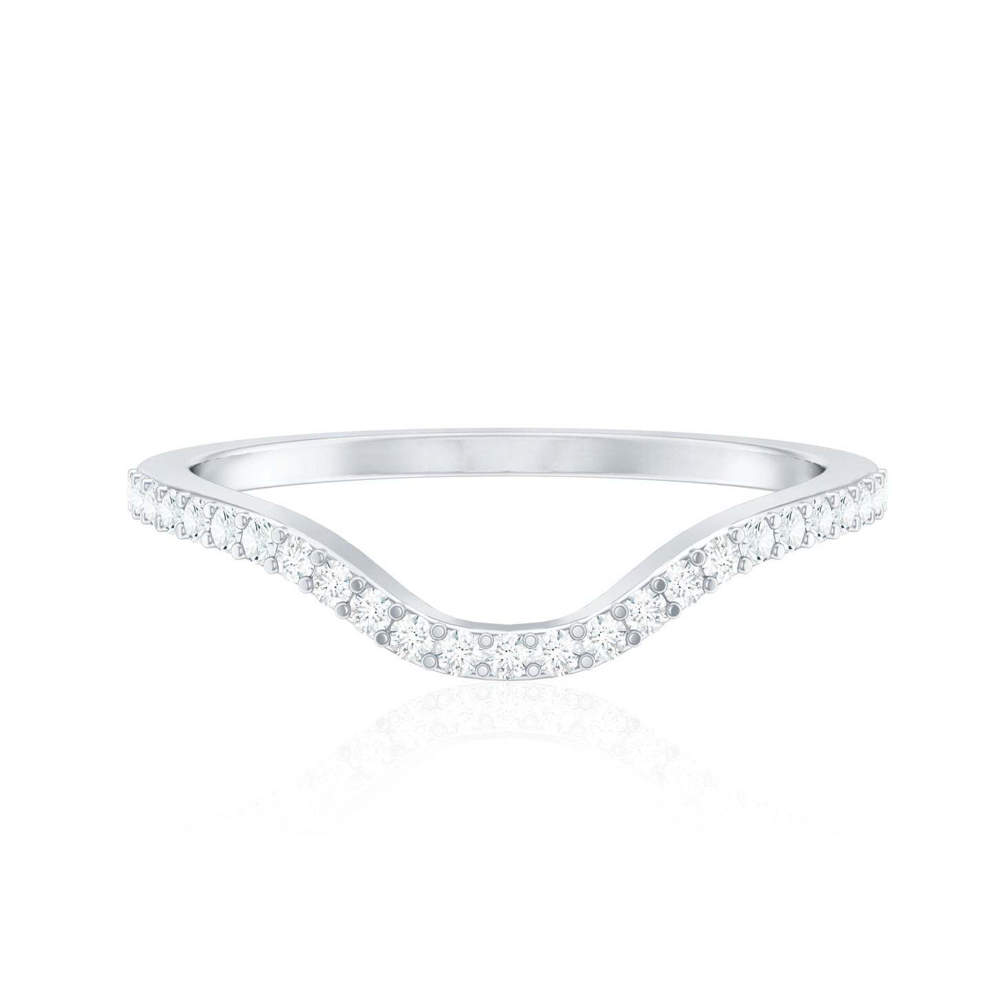 Natural Diamond Curved Enhancer Ring with Certificate
