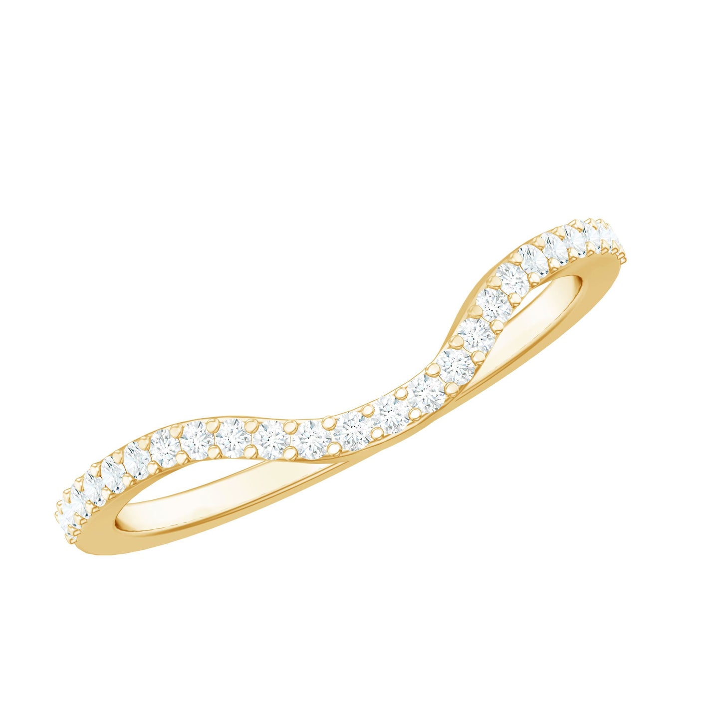 Natural Diamond Curved Enhancer Ring with Certificate