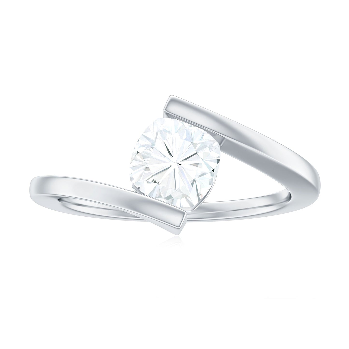 1.7 Carat Cushion Cut Moissanite Solitaire Engagement Ring