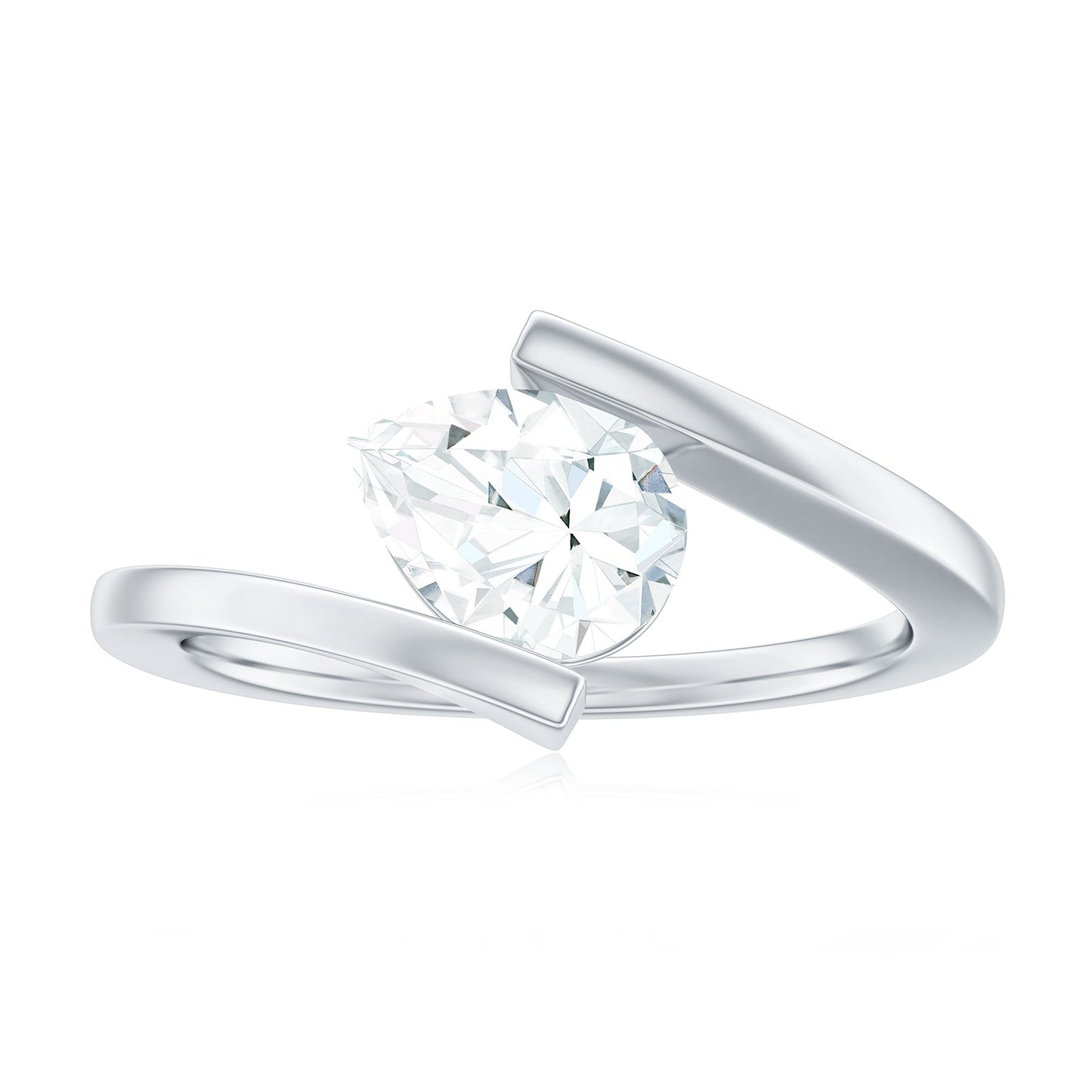 1.3 Carat Pear Cut Moissanite Engagement Ring In Tension Setting