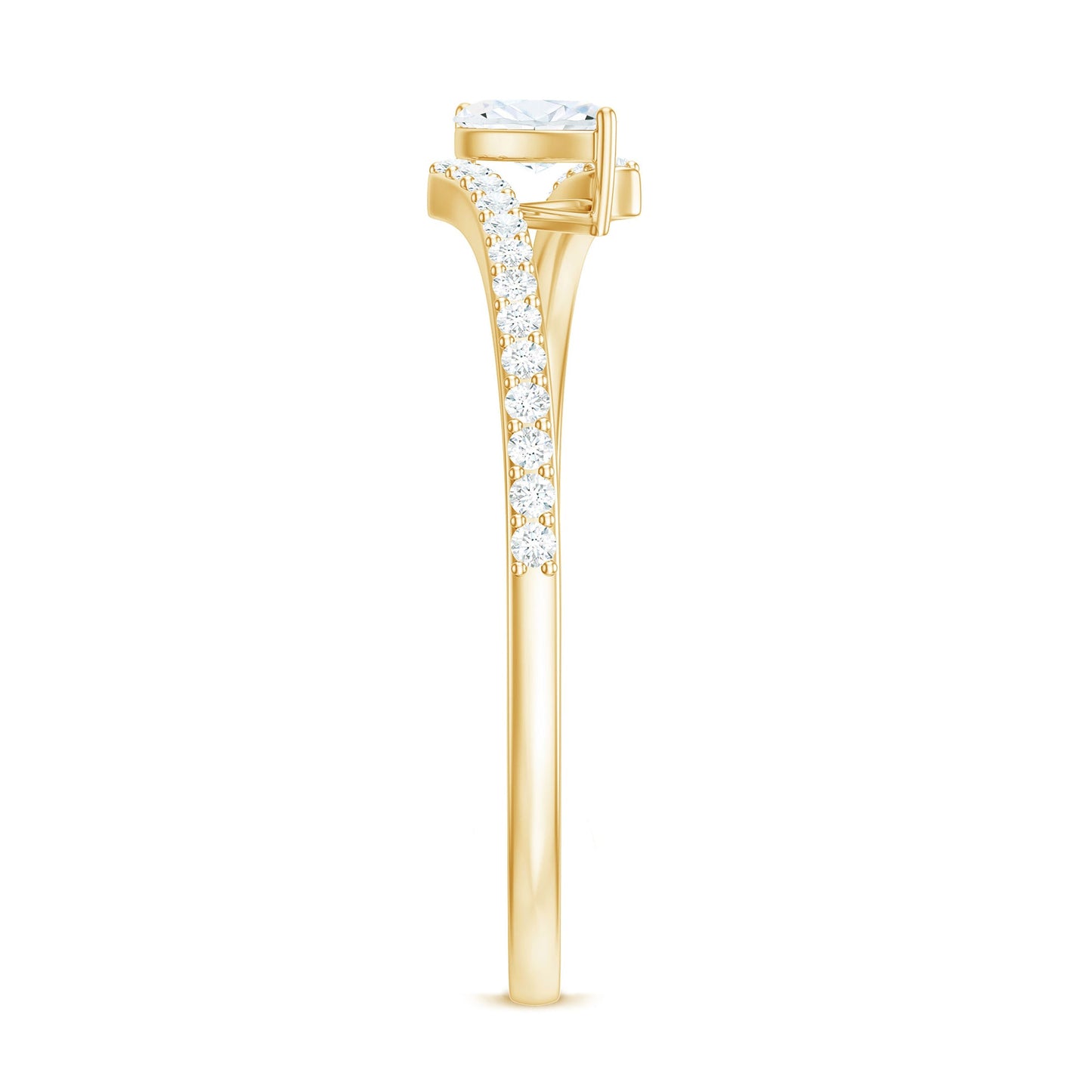 Marquise Cut Moissanite Tilted Solitaire Promise Ring