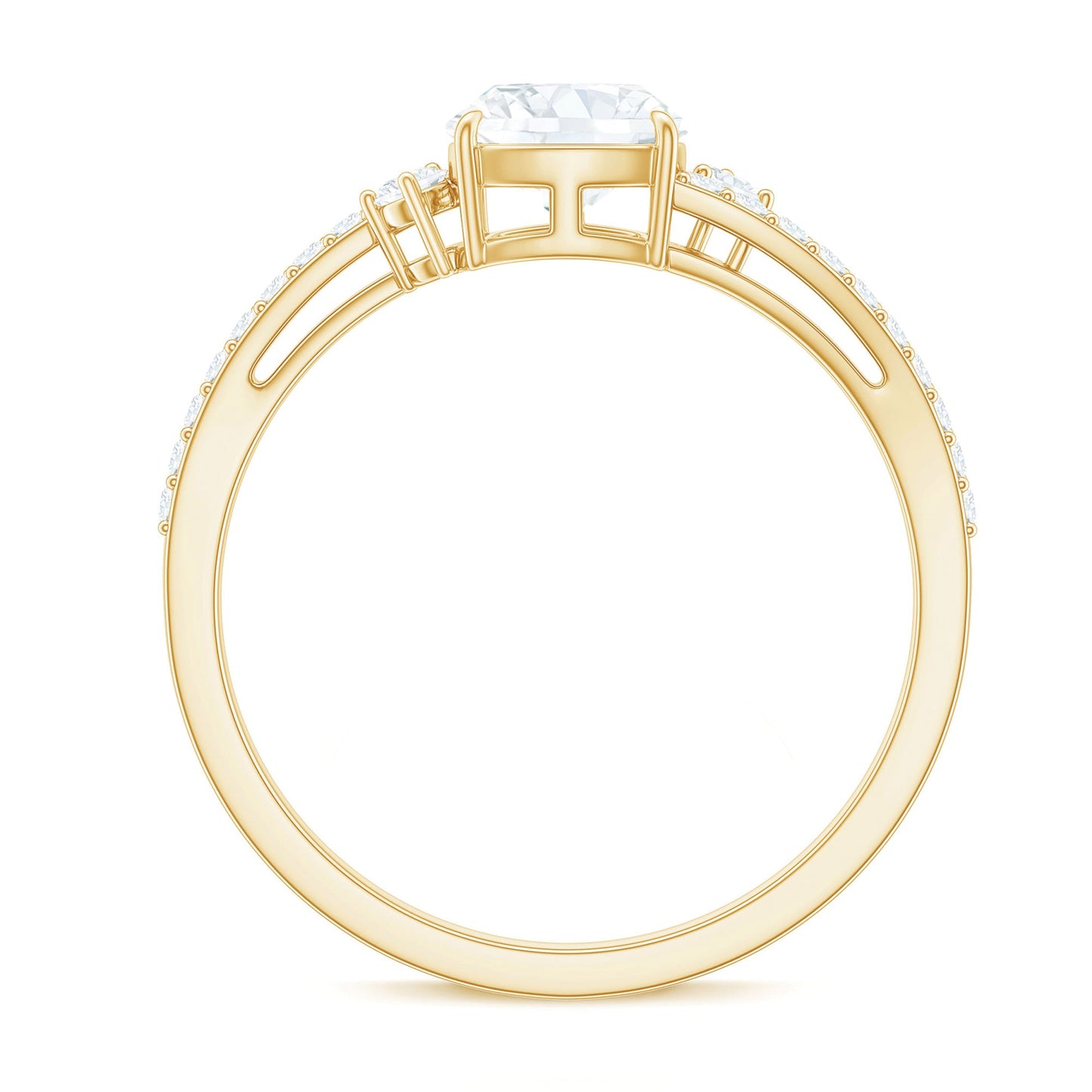 1.7 Carat Cushion Cut Moissanite Bypass Engagement Ring for Women