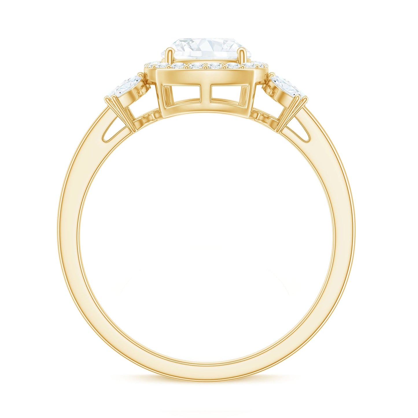 1.7 Carat Cushion Cut Moissanite Designer Halo Engagement Ring
